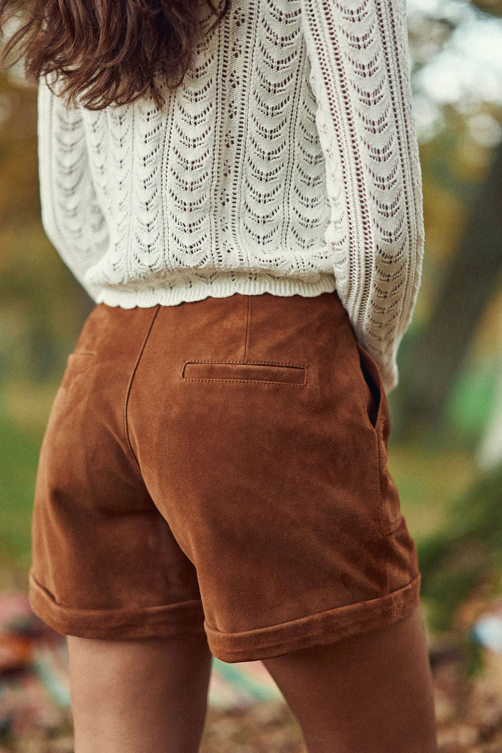 Camel leather shorts - Sidra