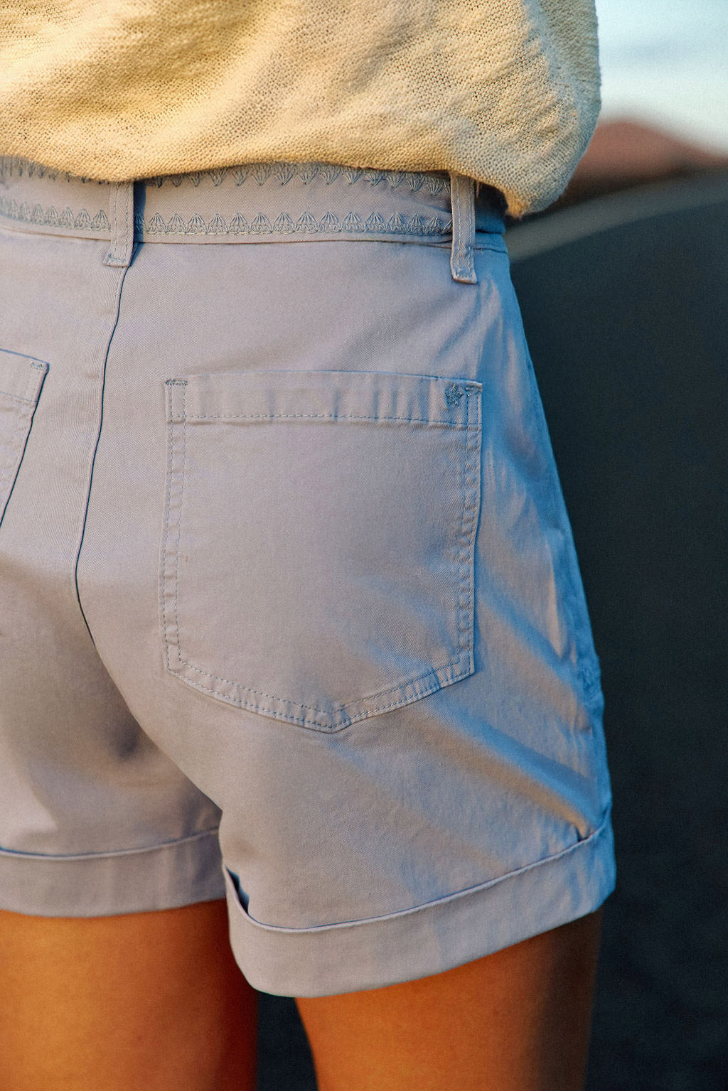 Blue high-waisted shorts - Soeli