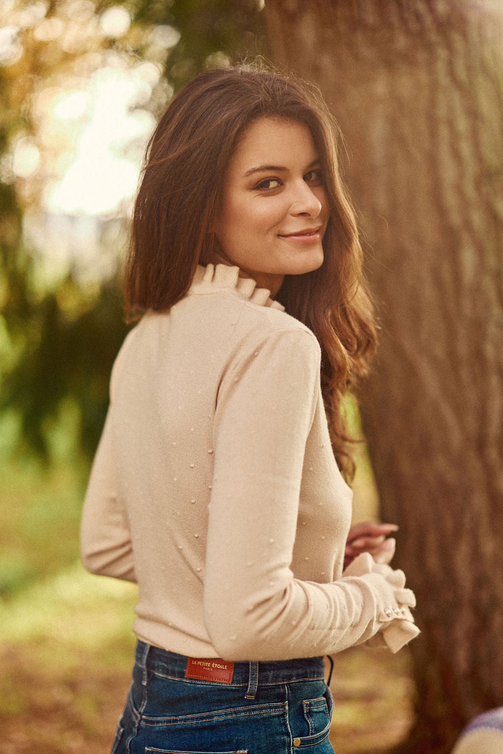 Beige high neck sweater - Solferinos