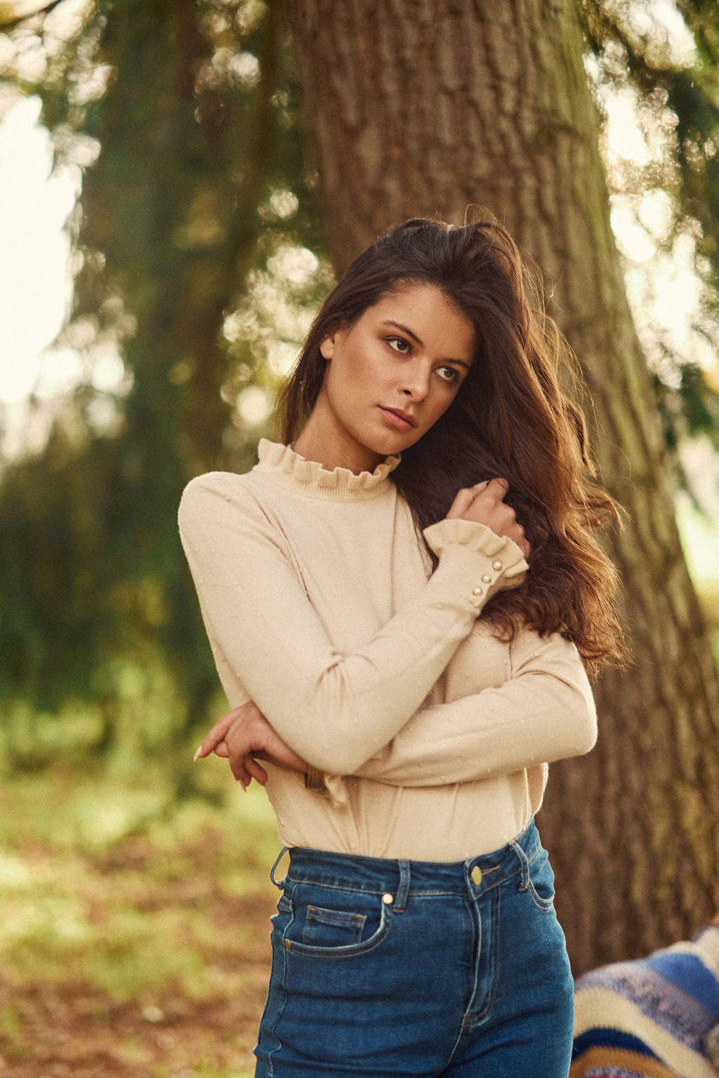 Beige high neck sweater - Solferinos