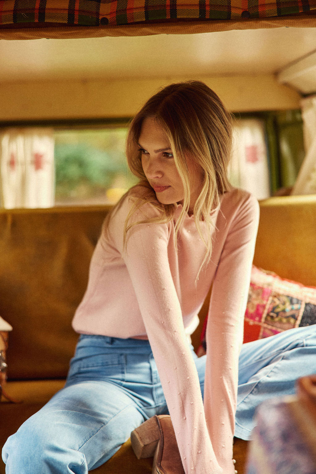 Old pink high neck sweater - Solferinos