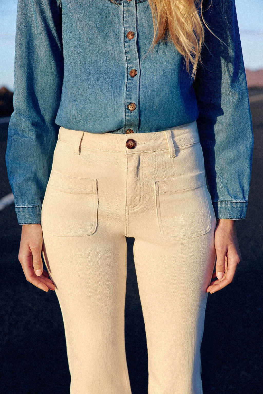 Light beige flare jeans - Sonny