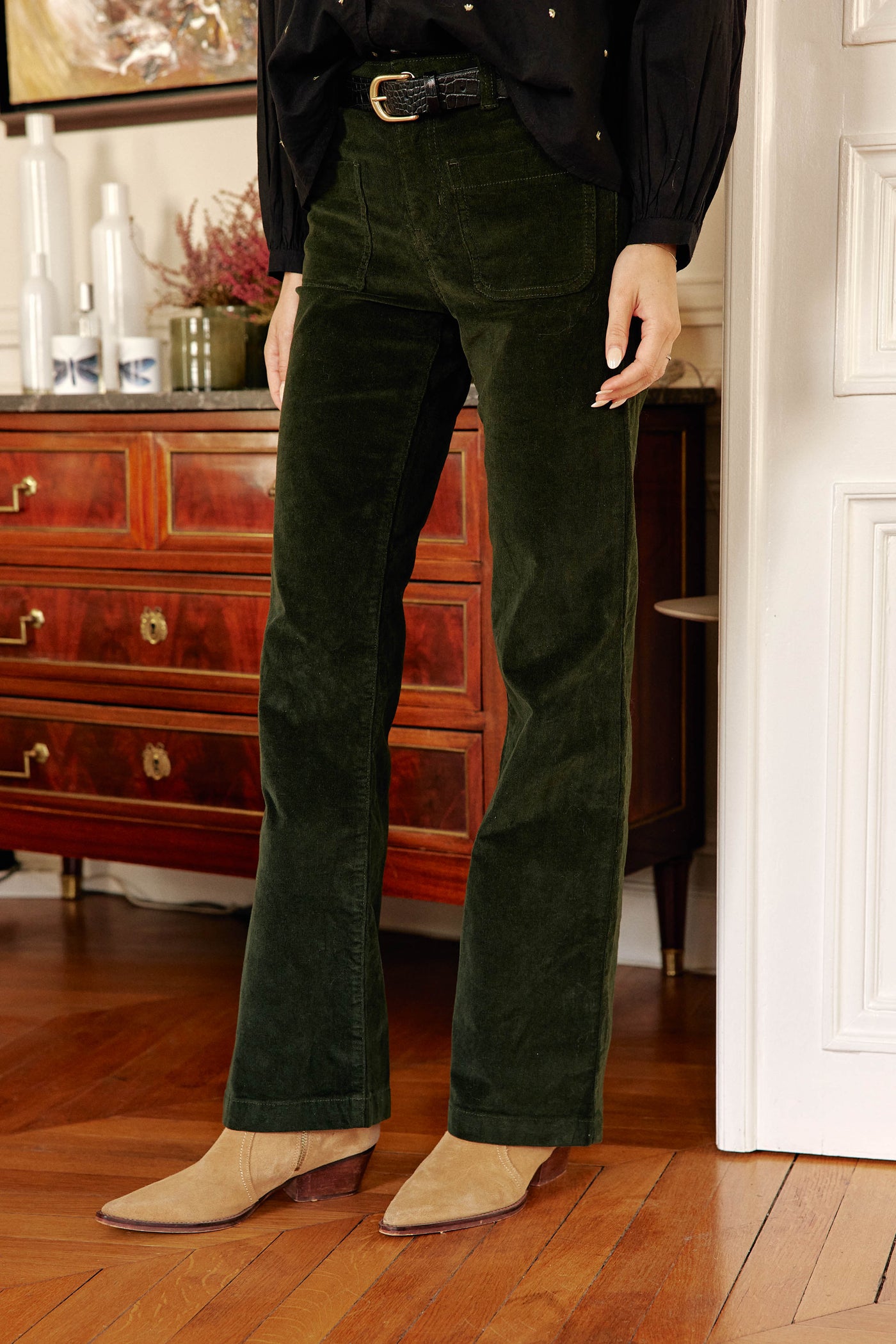 Pants Sonny Velours - Vert Fonce