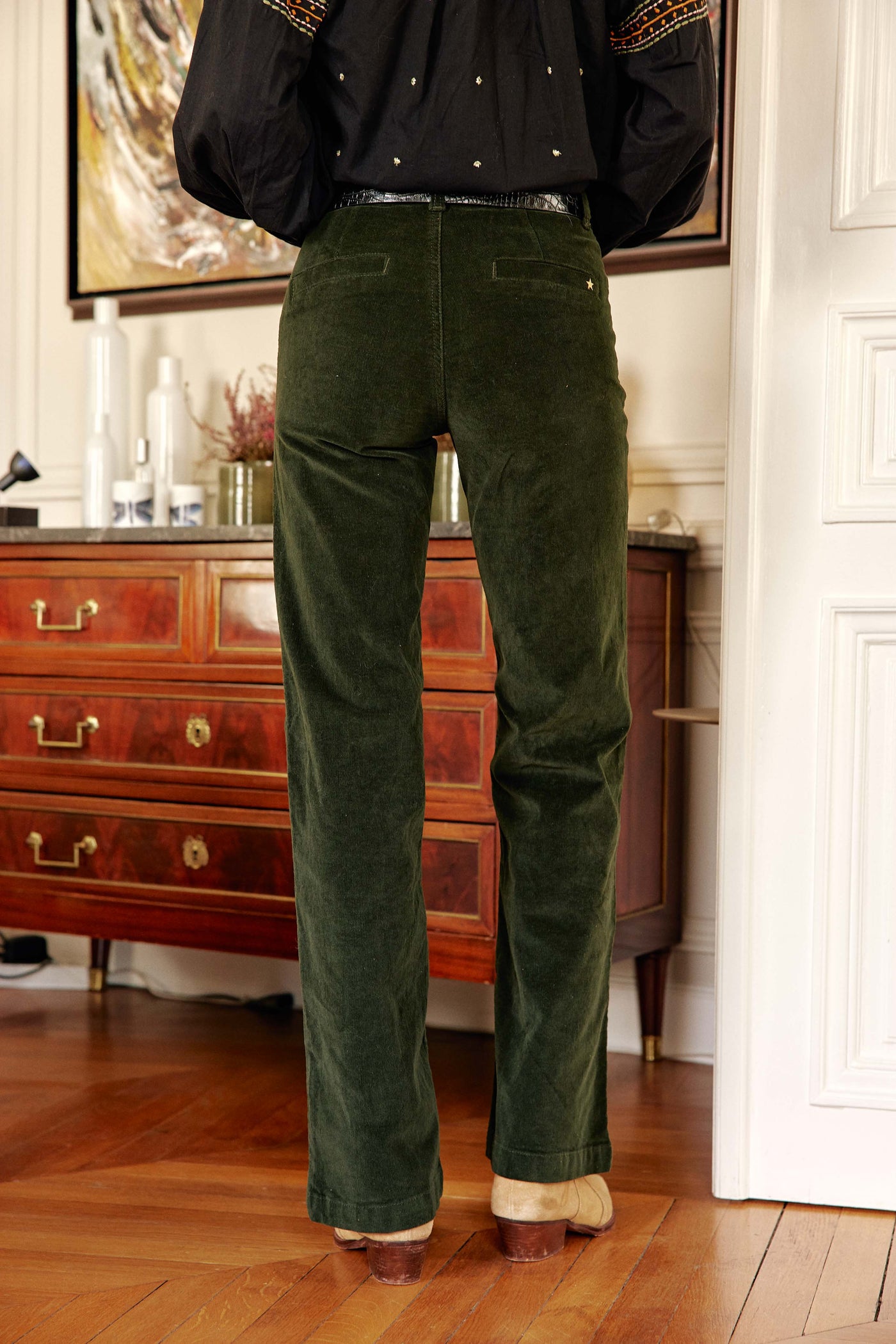 Pants Sonny Velours - Vert Fonce