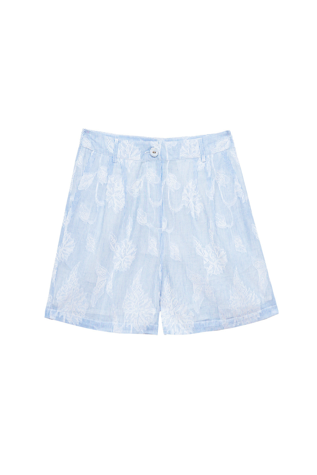 Short en coton jacquard rayé bleu/blanc - Soya