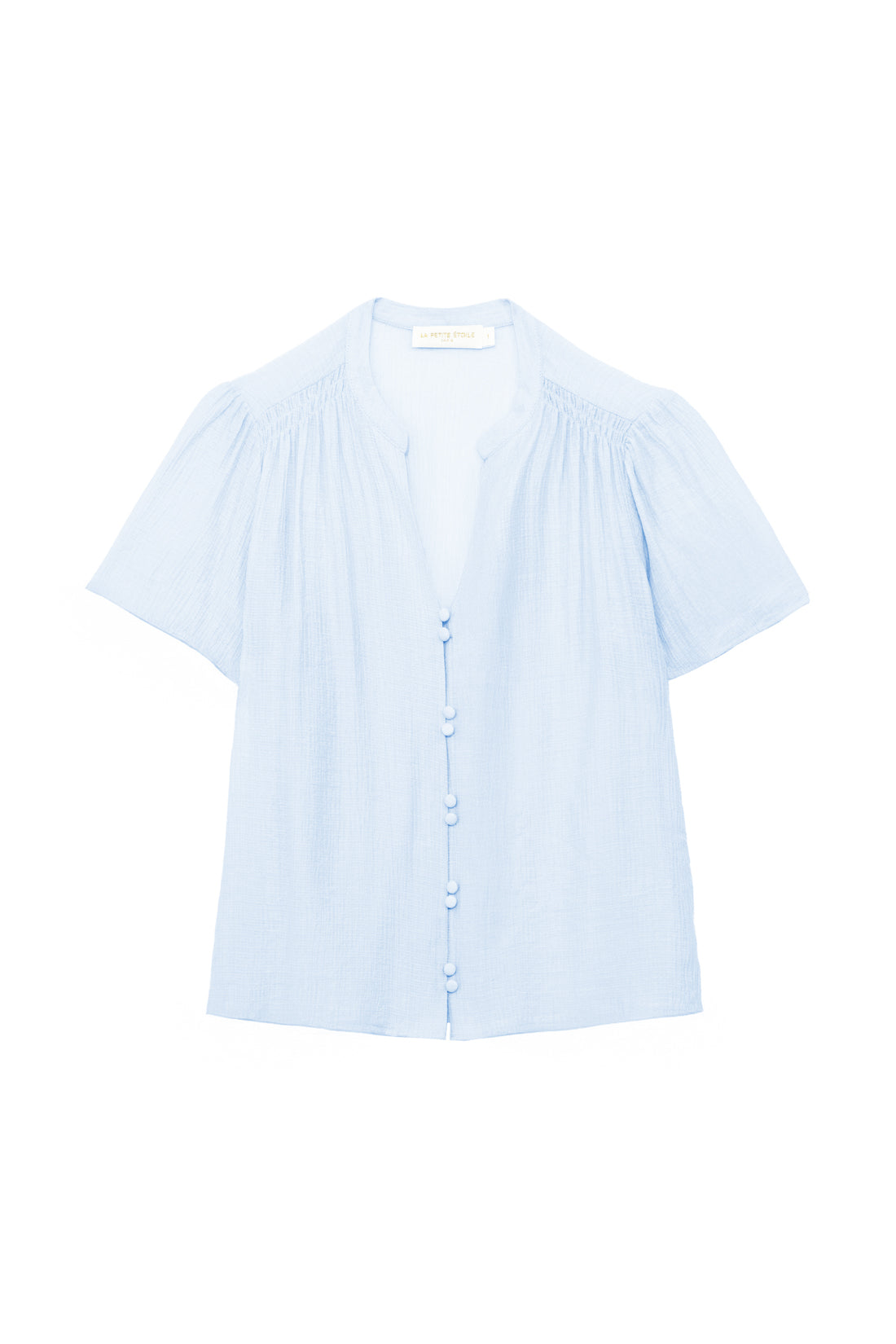 Top droit col V ciel - Tacha