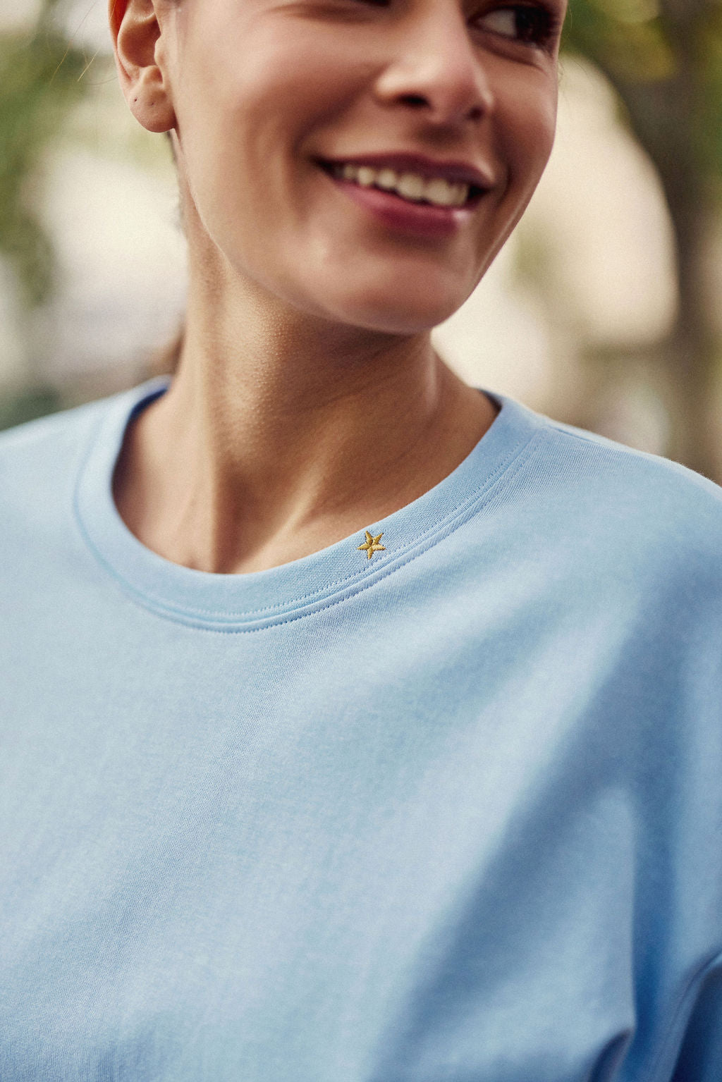 Sky blue short-sleeved sweatshirt - Tais