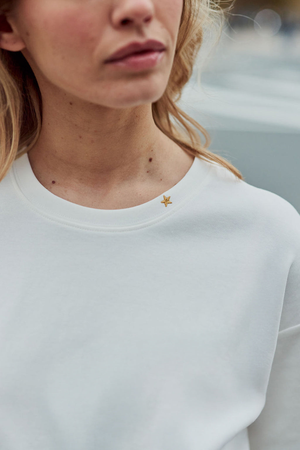 Ecru short-sleeved sweatshirt - Tais