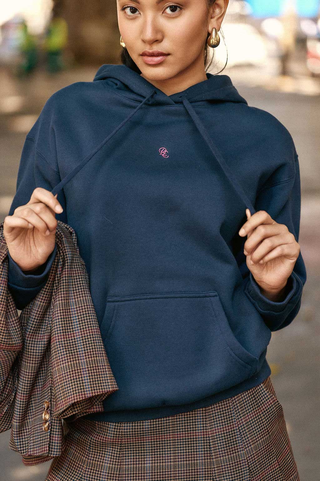 Navy Hooded Sweatshirt - Tamara