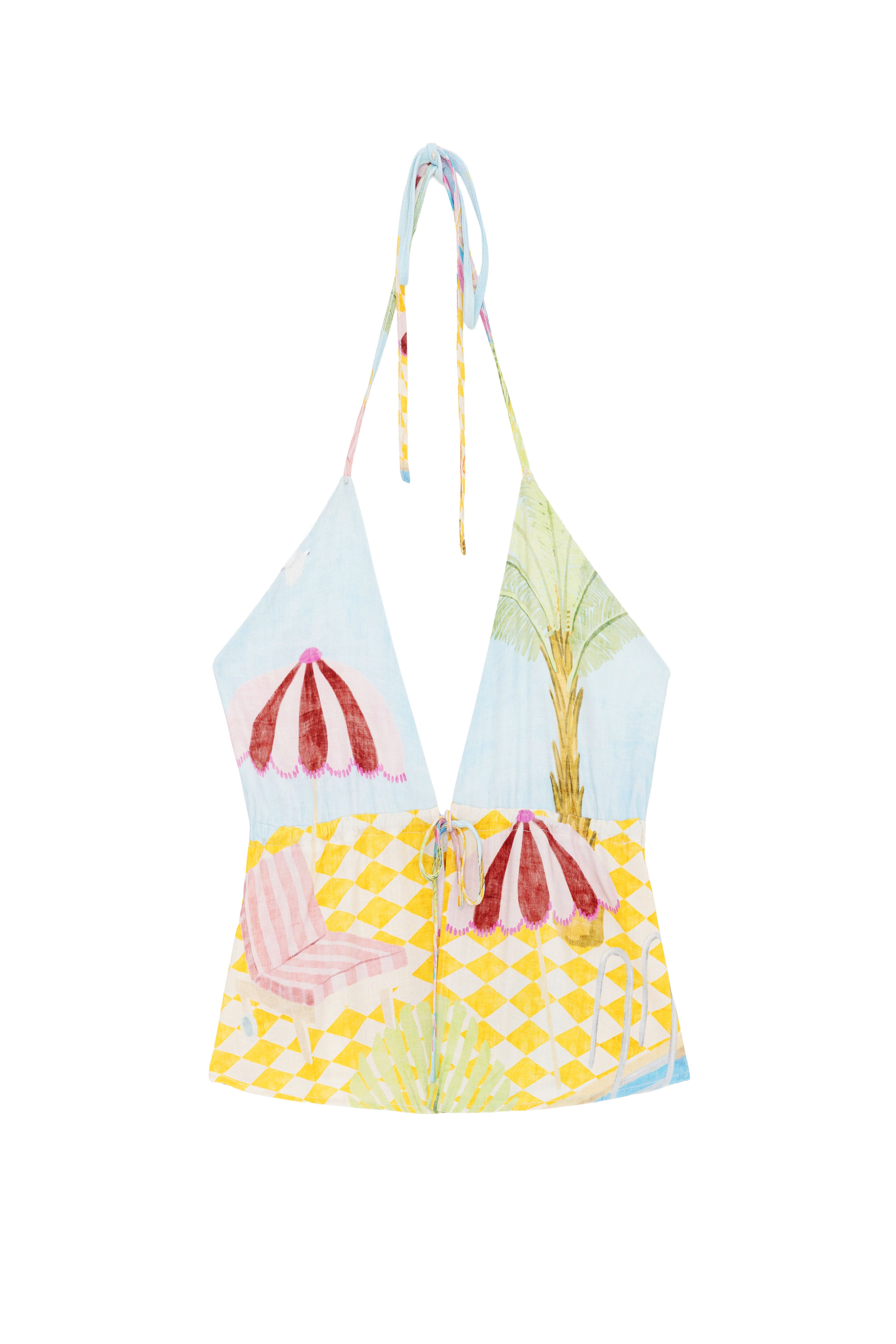 Teri - Printed Halter Top