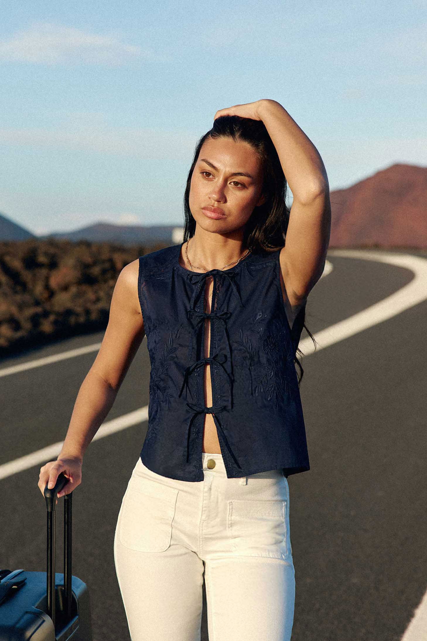 Navy sleeveless top - Tery
