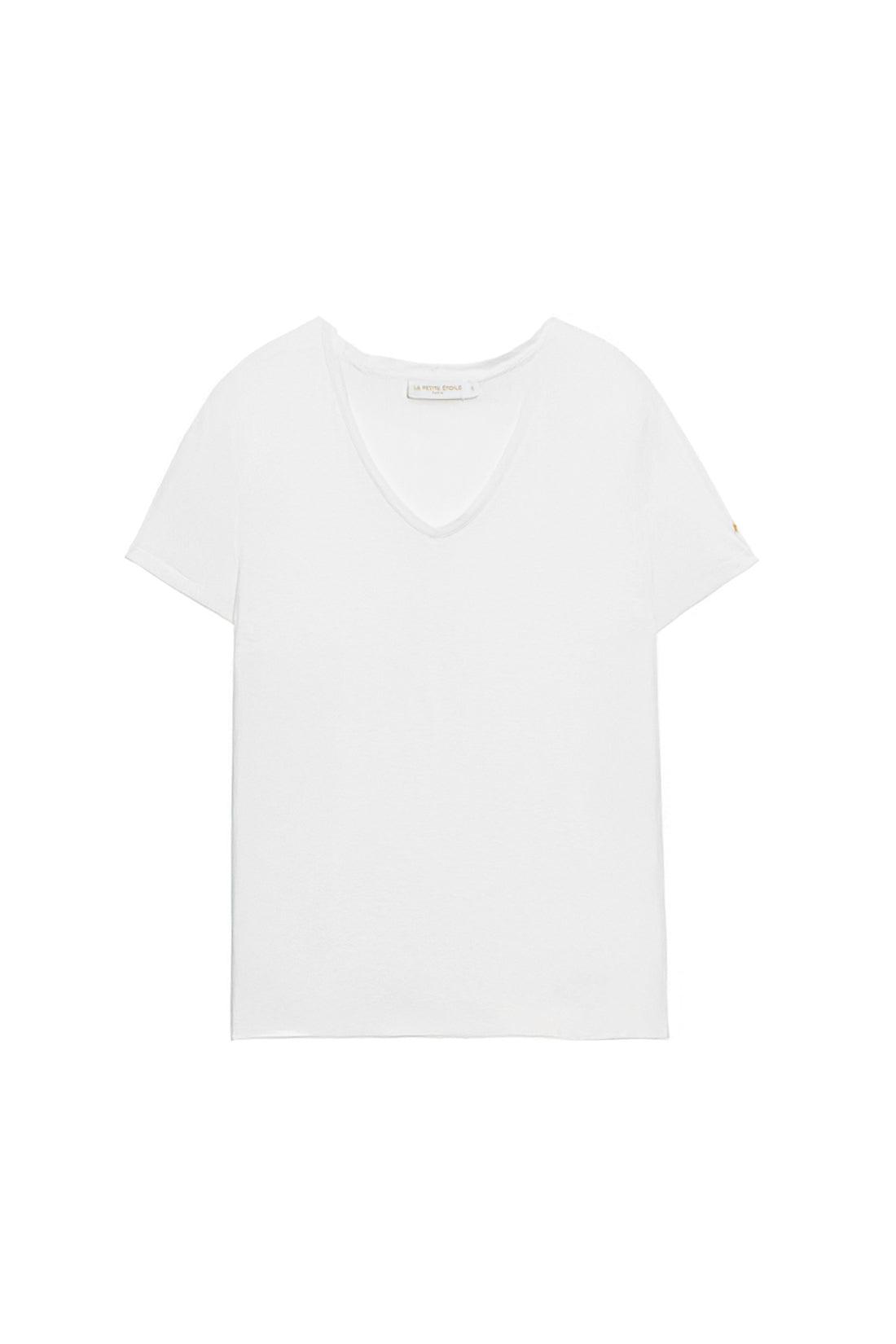 Ecrufarbenes T-Shirt mit V-Ausschnitt - Thana