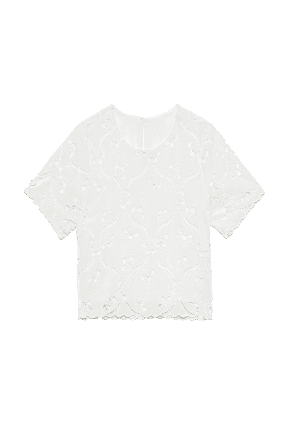 White openwork crop top - Thelma