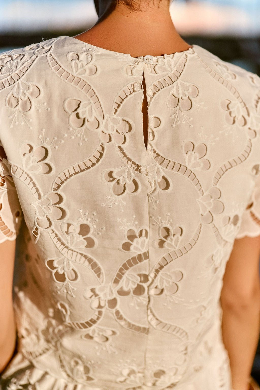 White openwork crop top - Thelma