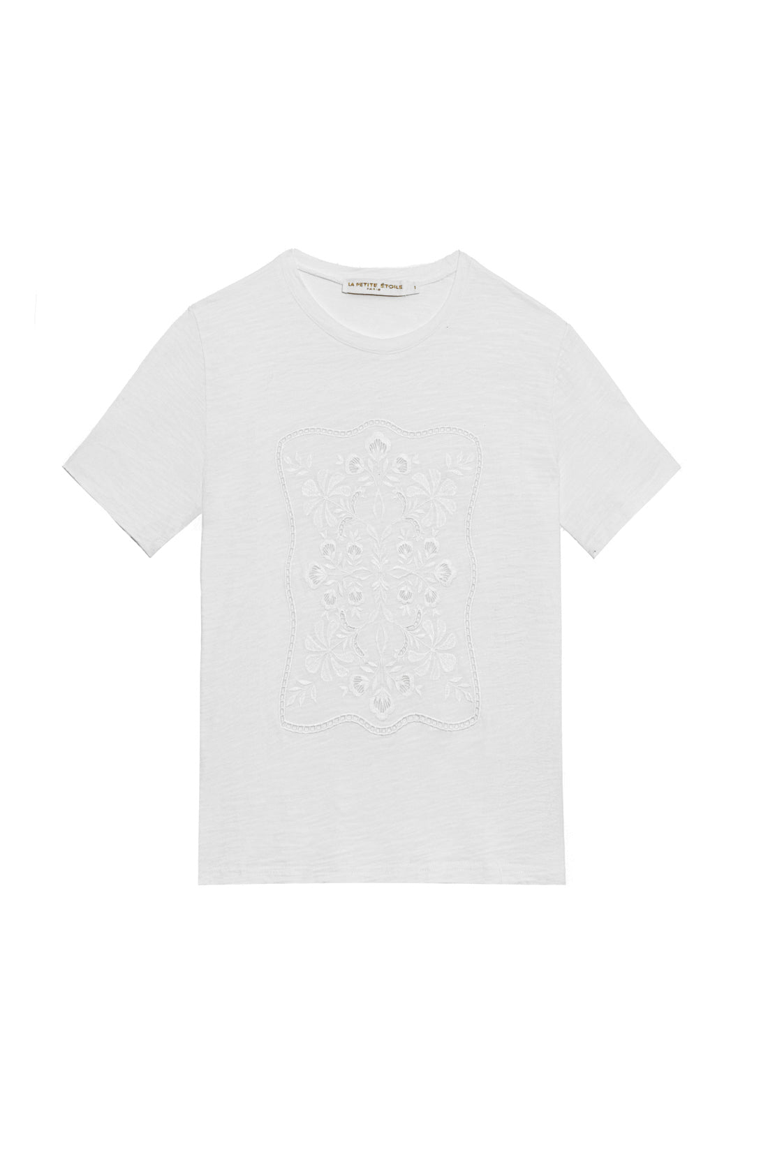 Ecru embroidered T-shirt - Thessa