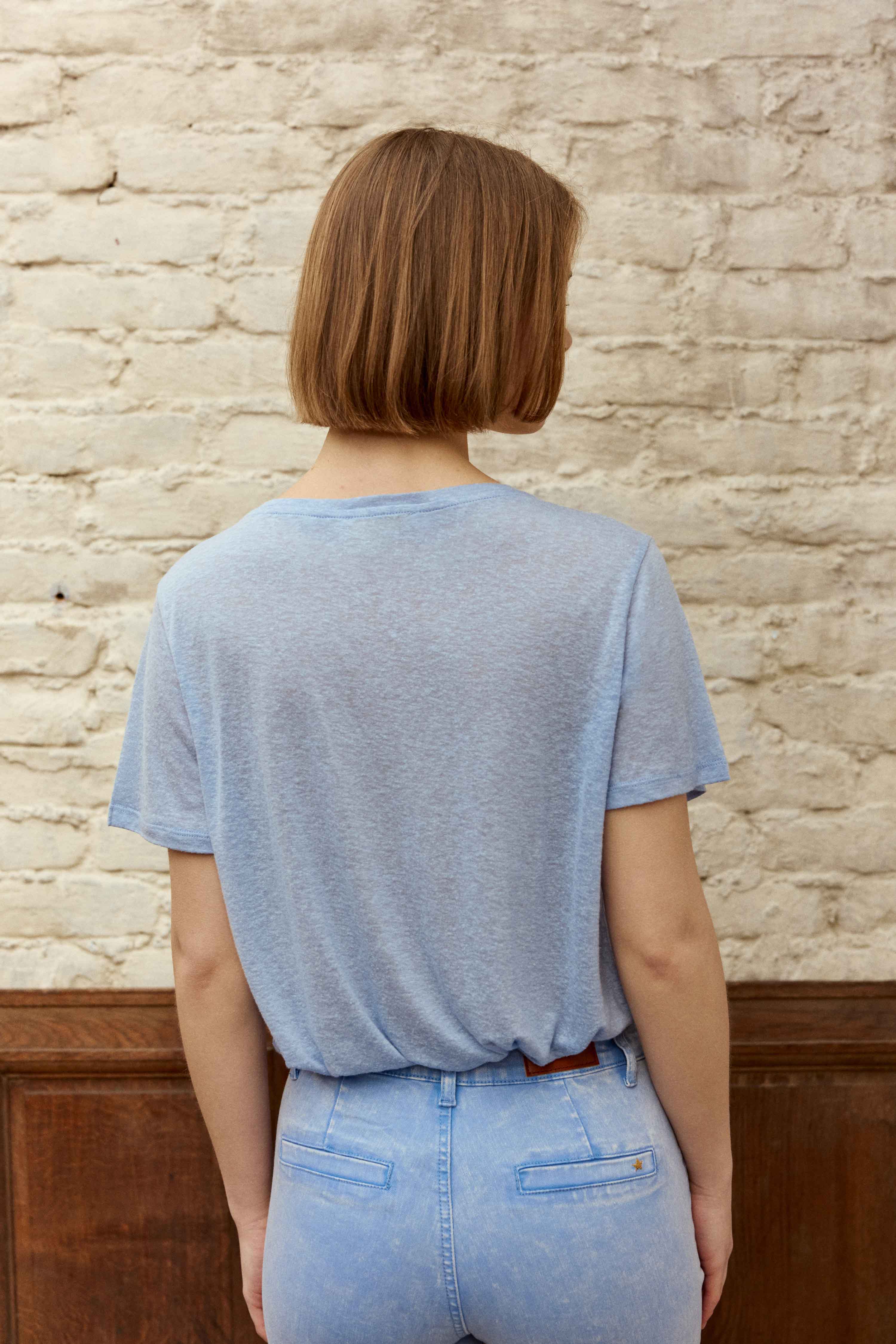 Tia - T-shirt bleu ciel