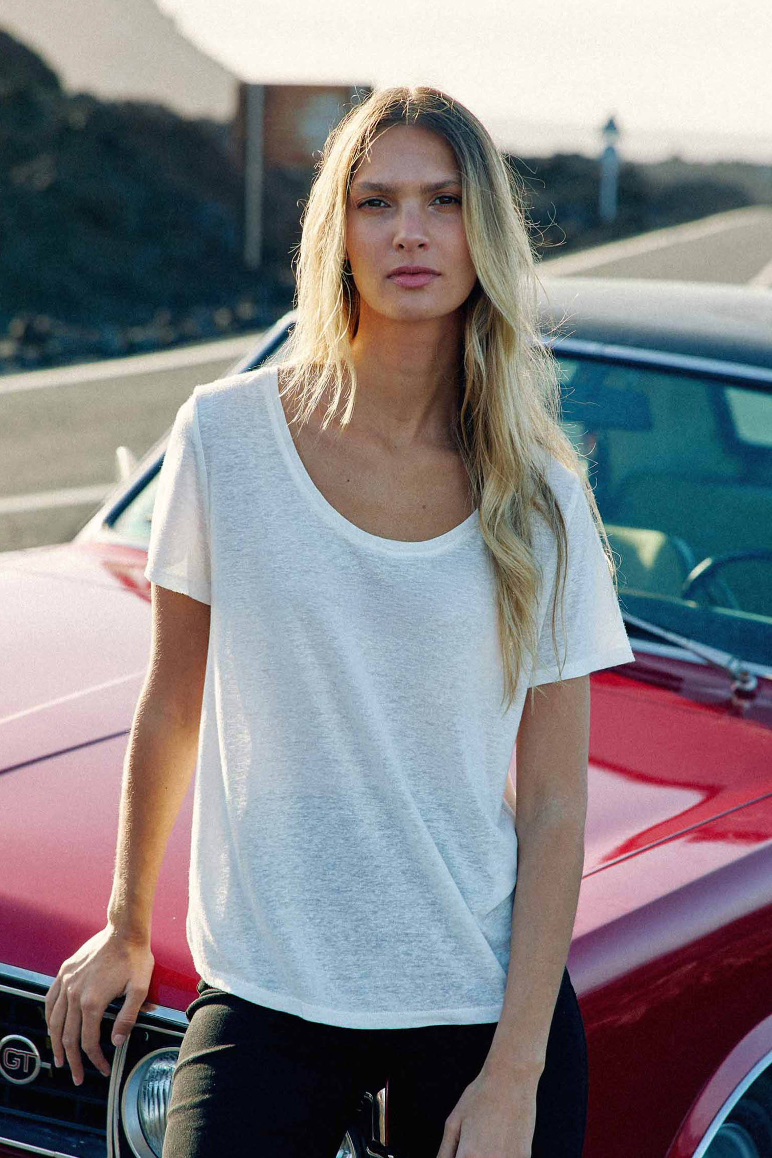 Ecru round neck t-shirt - Tia