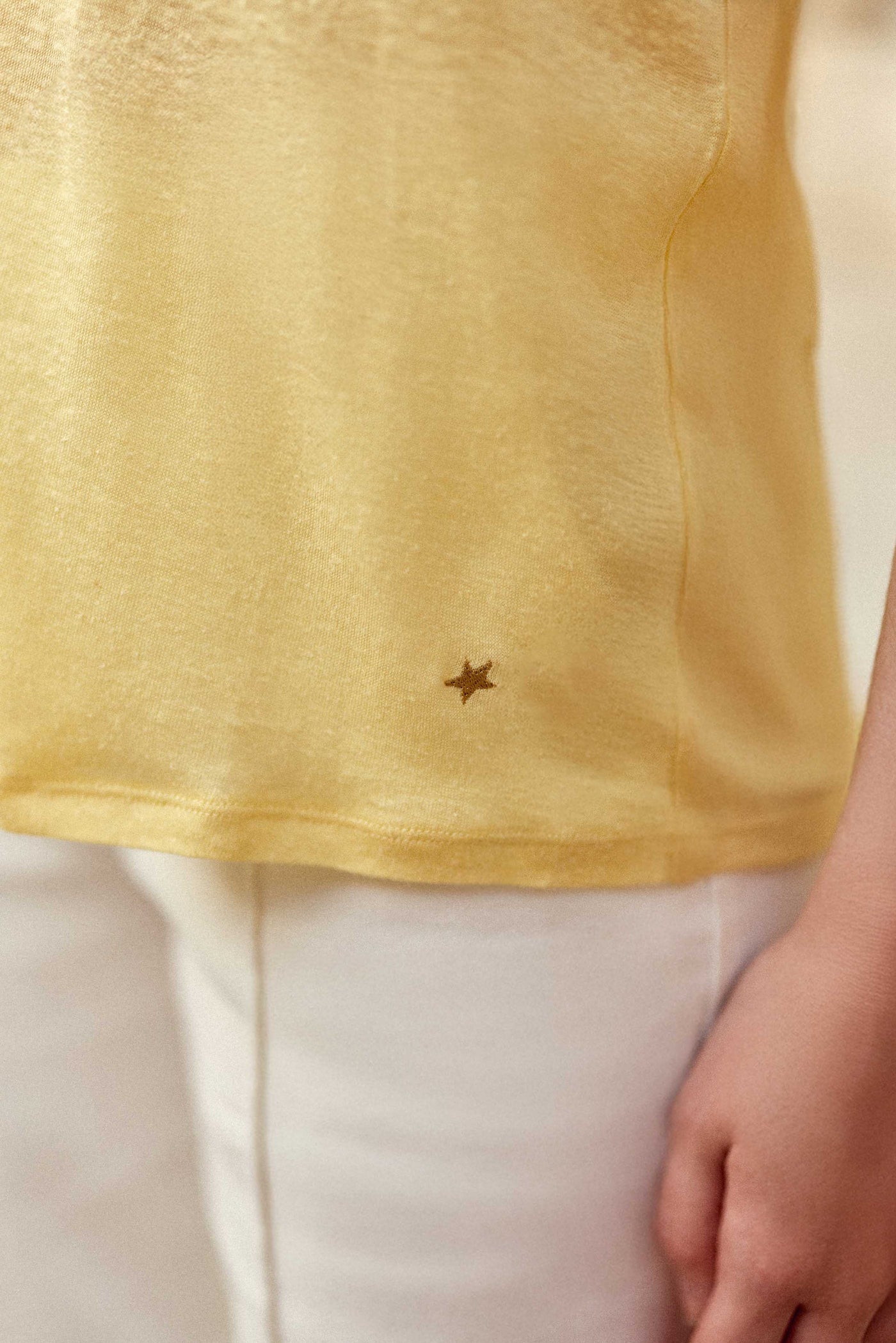 Yellow round-neck T-shirt - Tia
