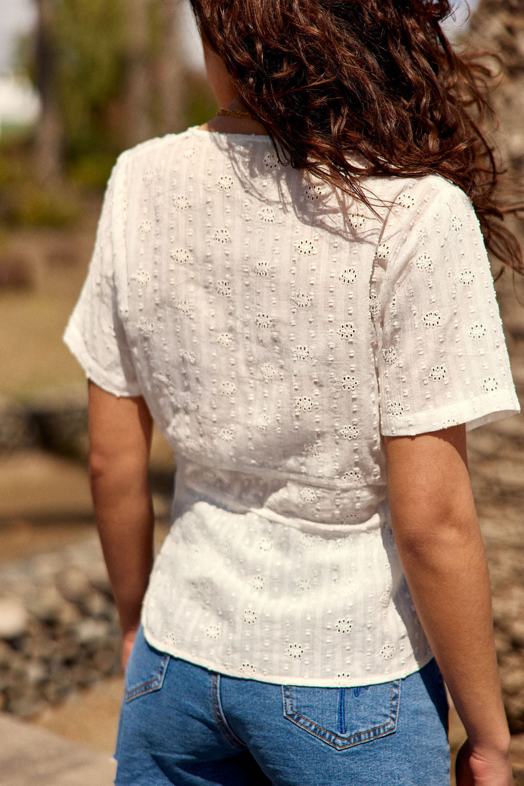 Ecru embroidered top - Tiara