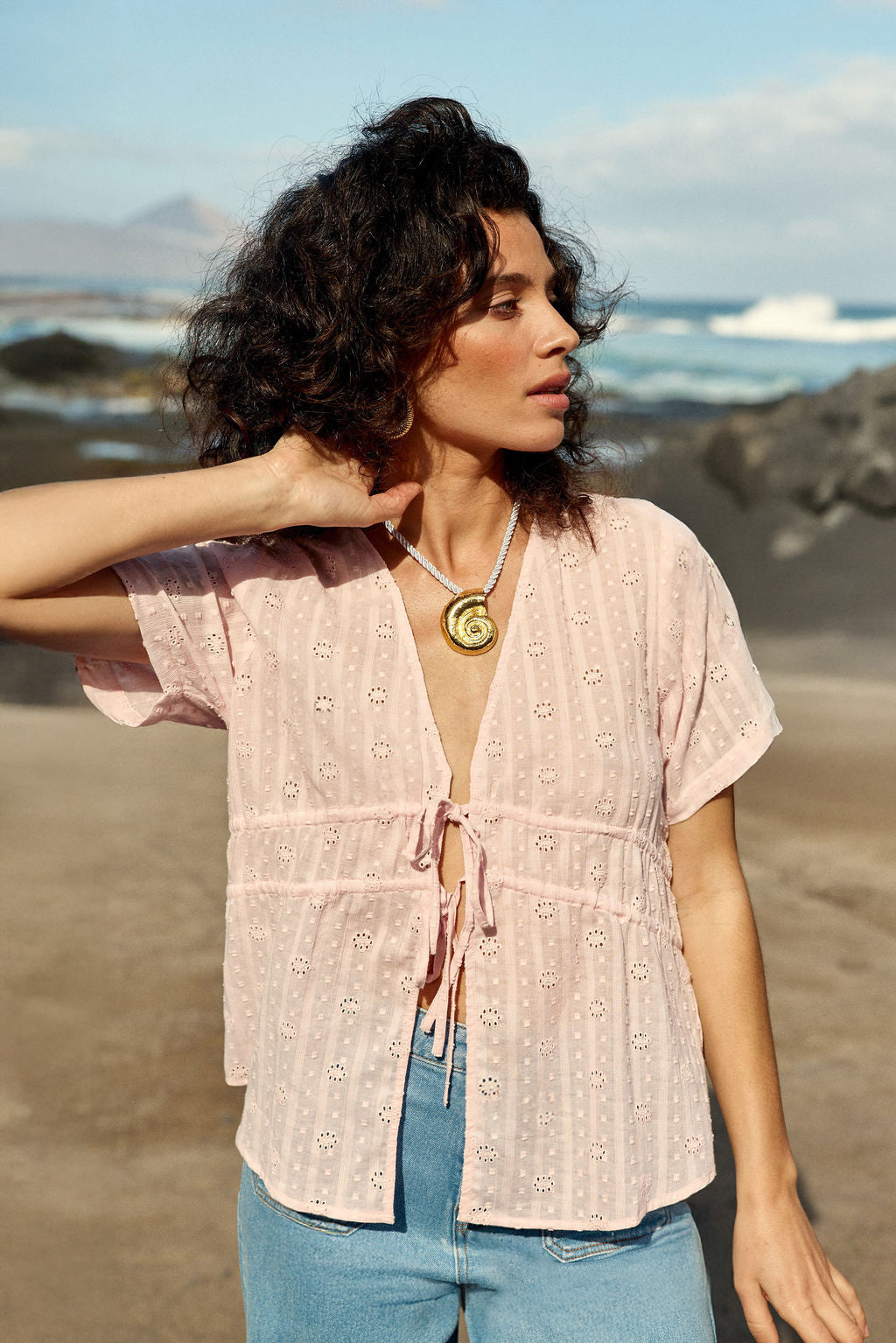 Pink embroidered top - Tiara