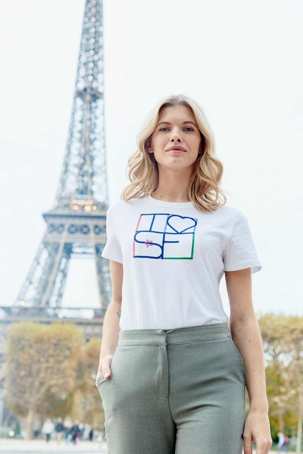 Ecru printed T-shirt - Tilove