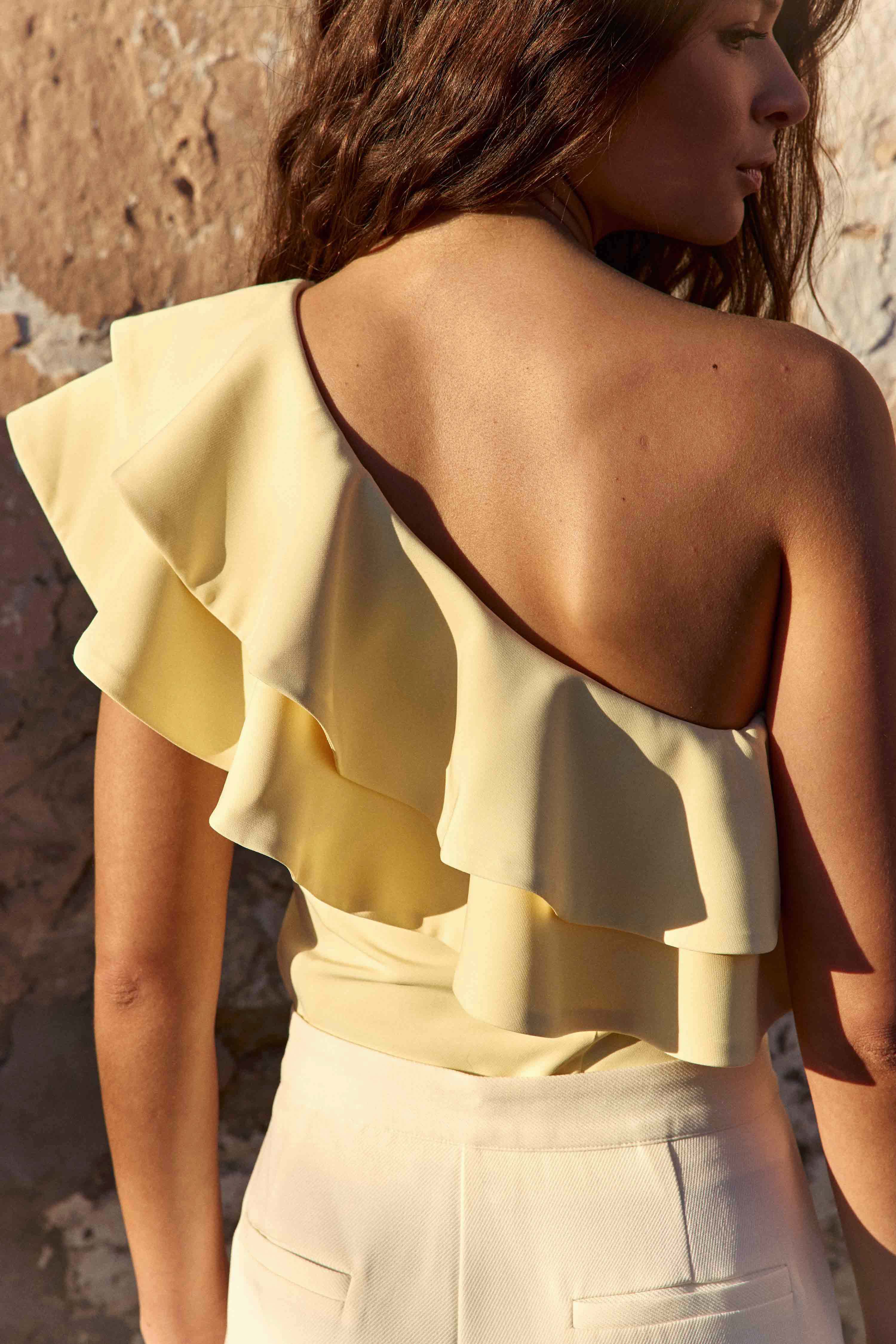 Top one shoulder Timel - Jaune