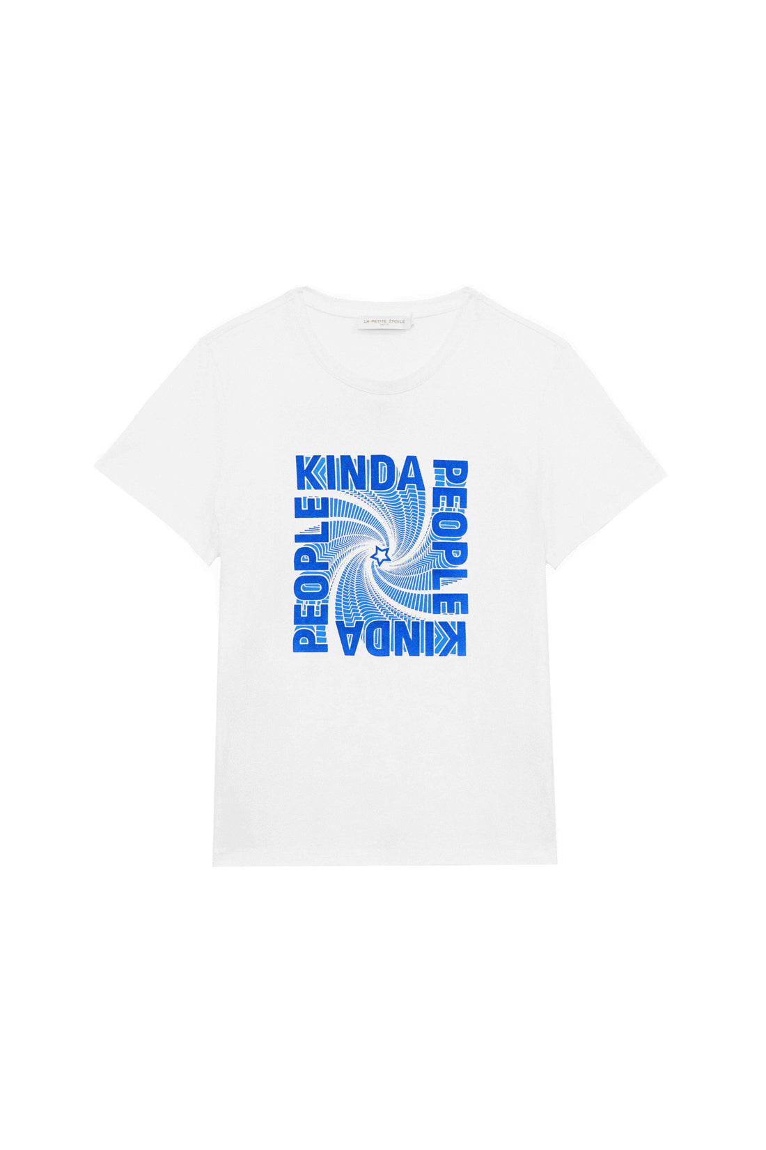 Ecru/blue printed T-shirt - Tinda