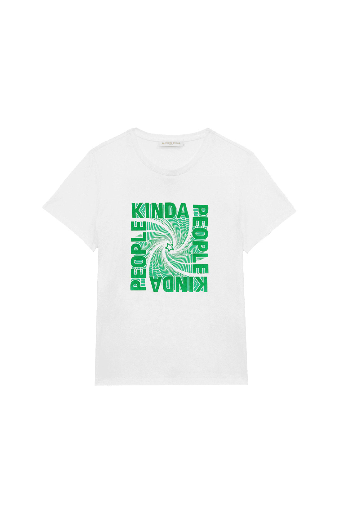 Ecru/green printed T-shirt - Tinda