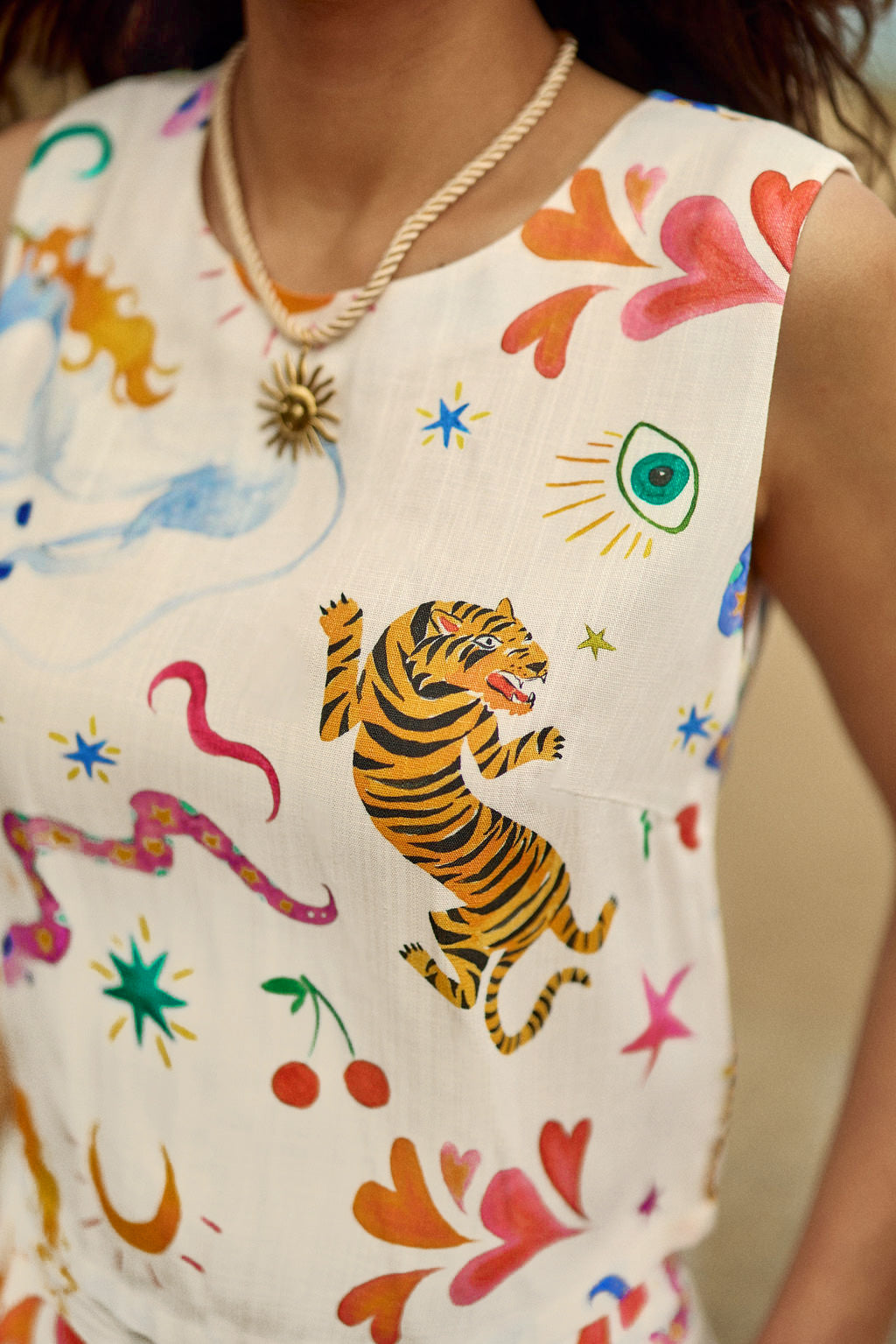 Top sans manches imprimé tigre - Toria