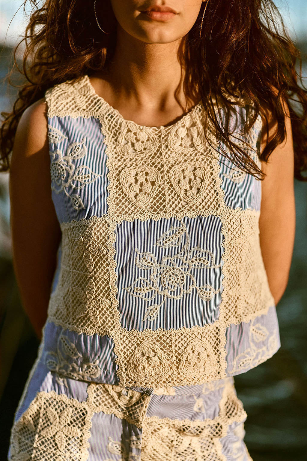 Sleeveless patchwork top - Torio