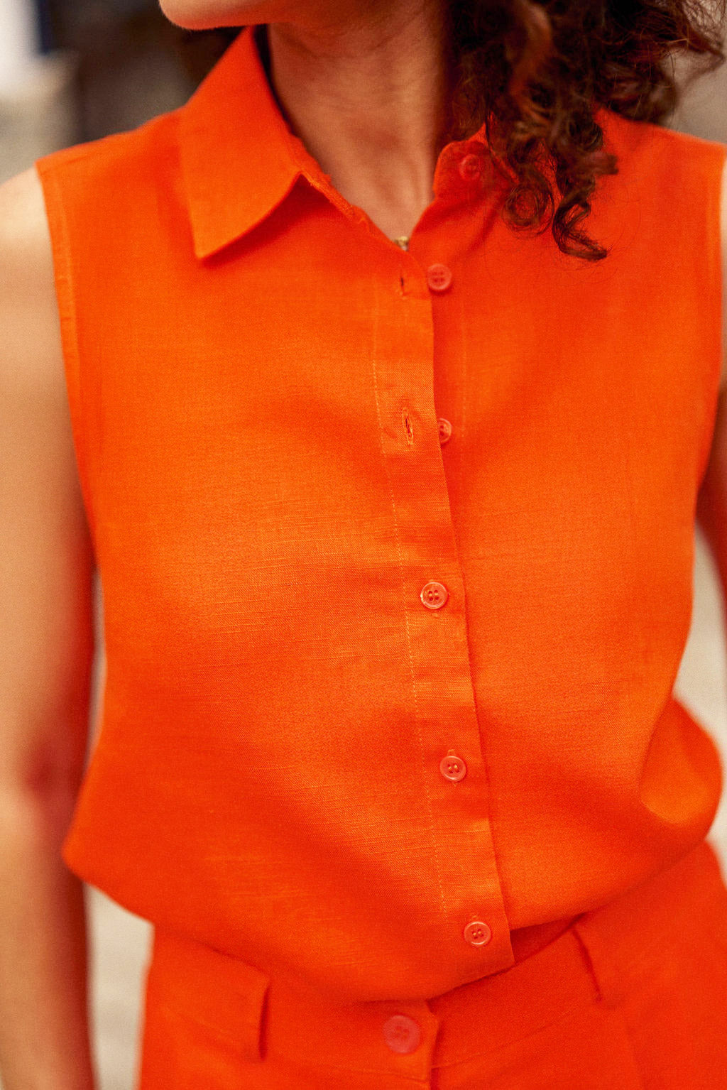 Top sans manches rouge/orange - Toya