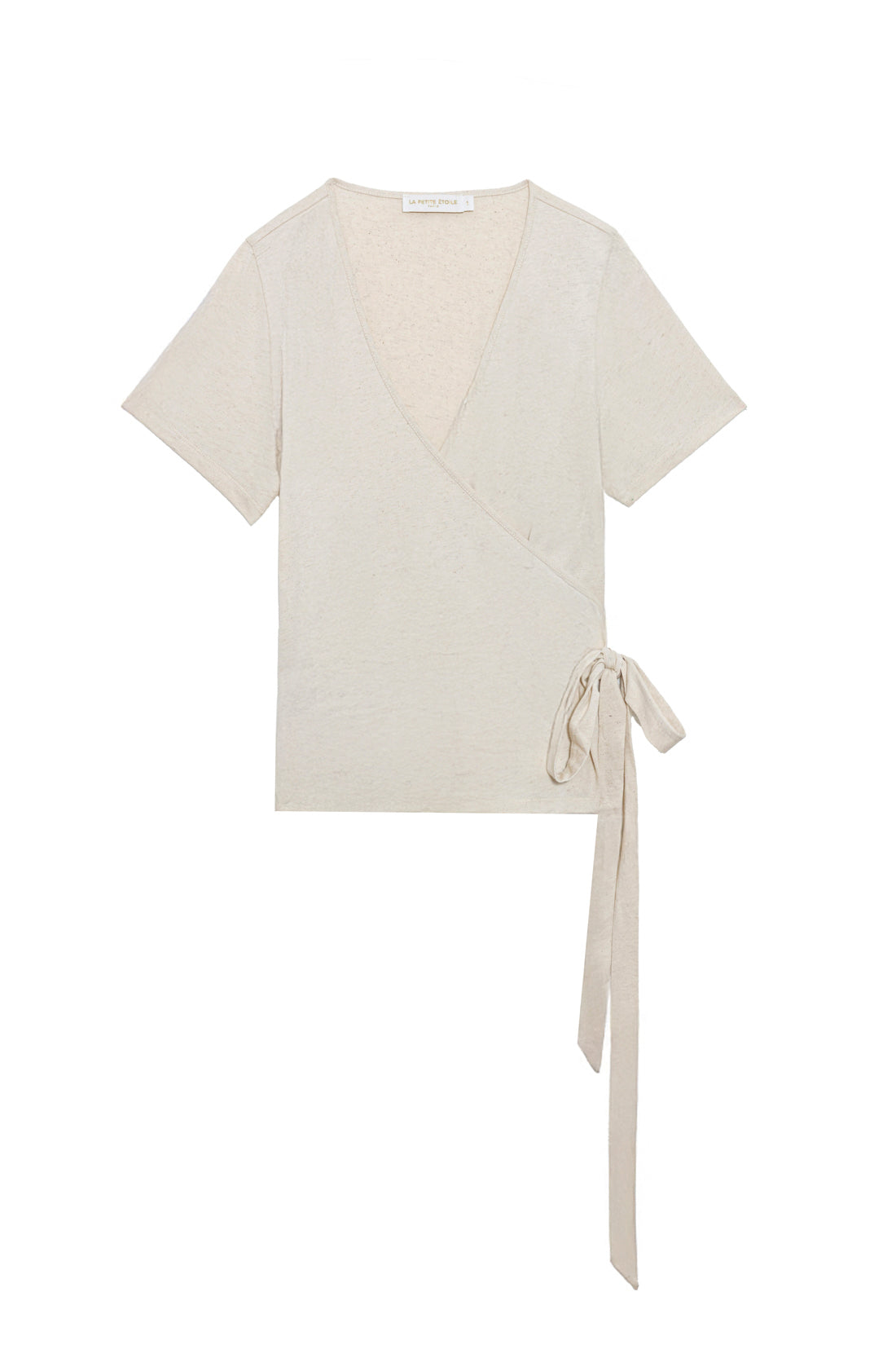 Beige wrap-over t-shirt - Tressy