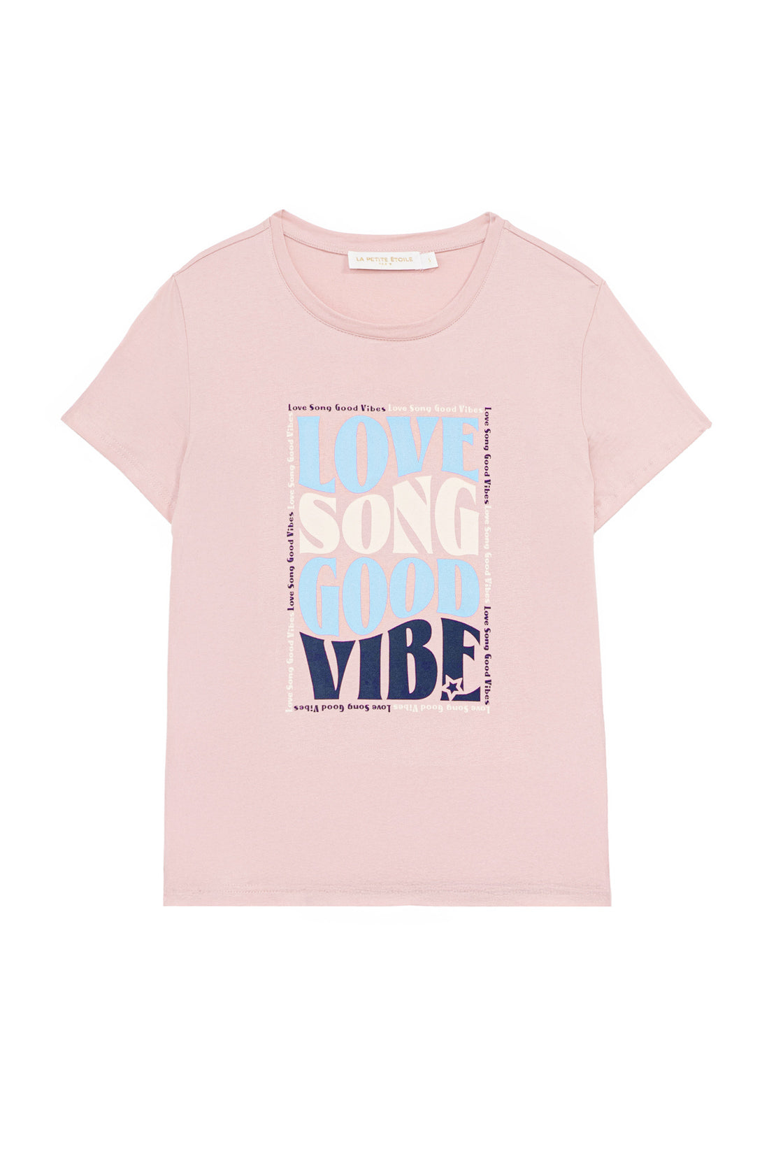 T-shirt col rond rose poudrée - Tsong