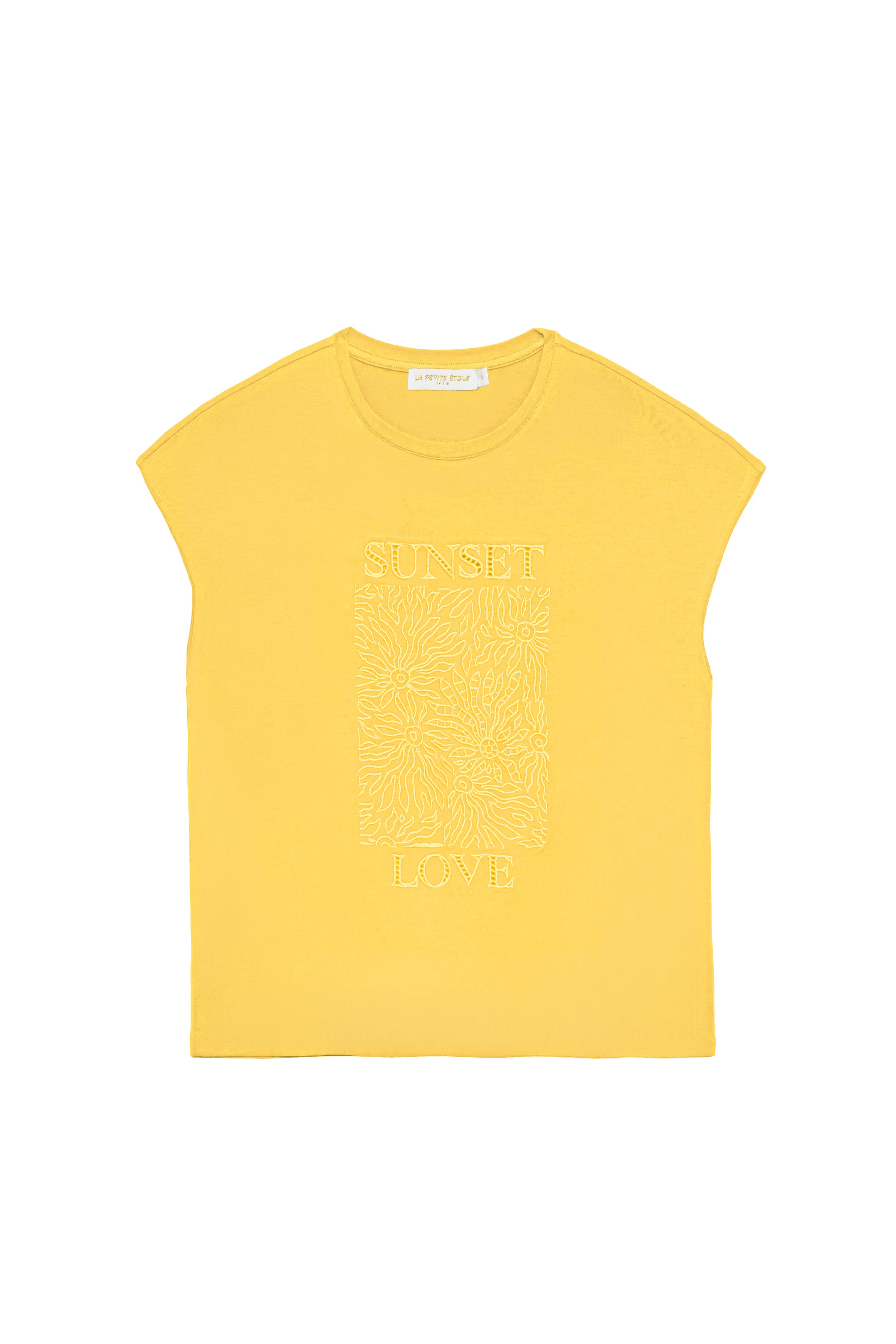Tunset - Besticktes, weites T-Shirt