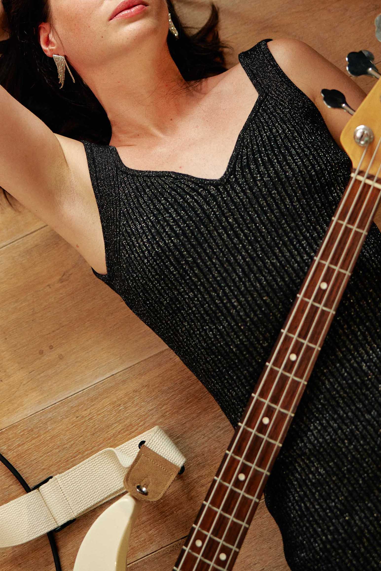 Robe maille noire - Tyana