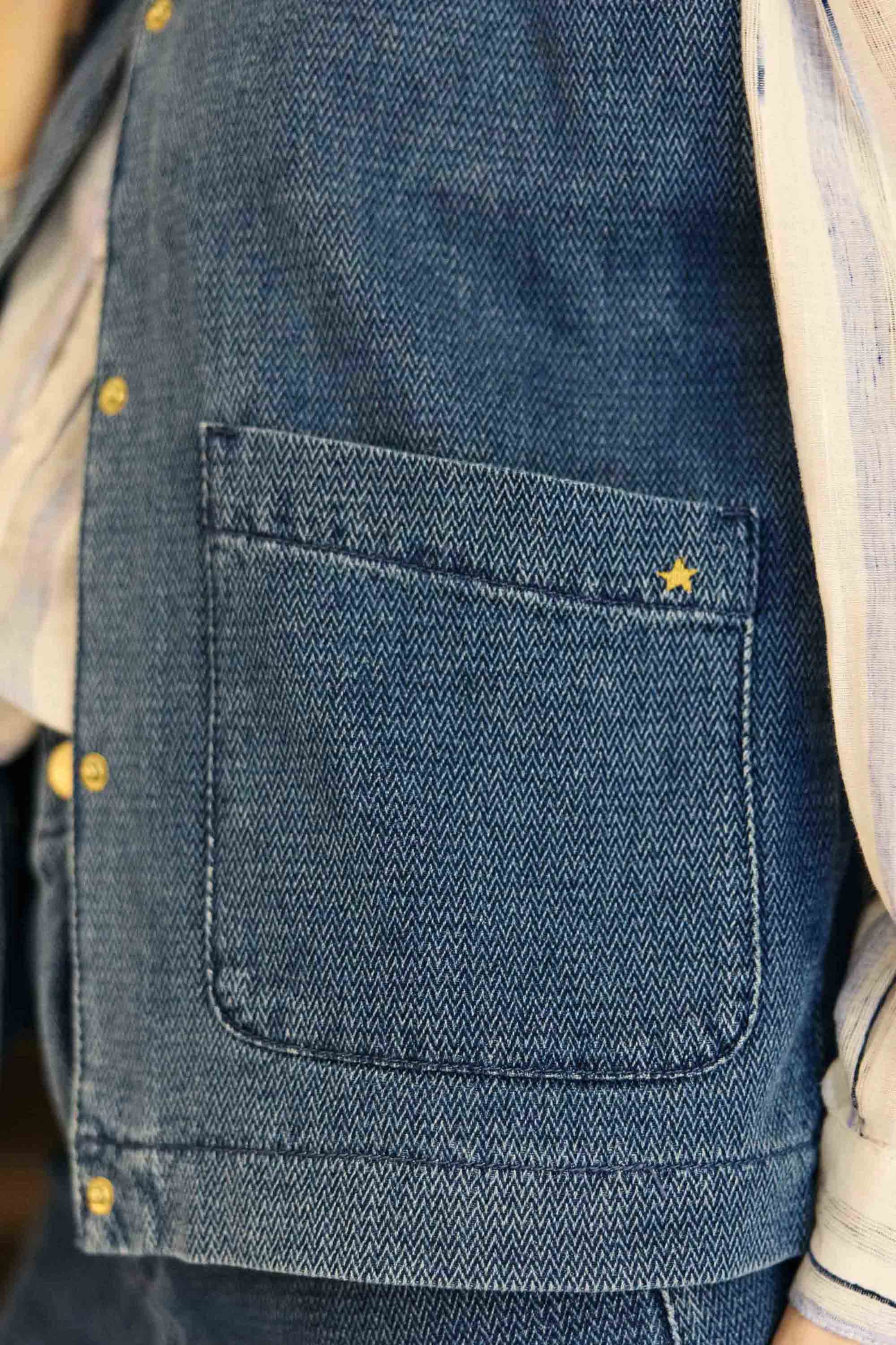 Veste sans manches denim jacquard - Vaya