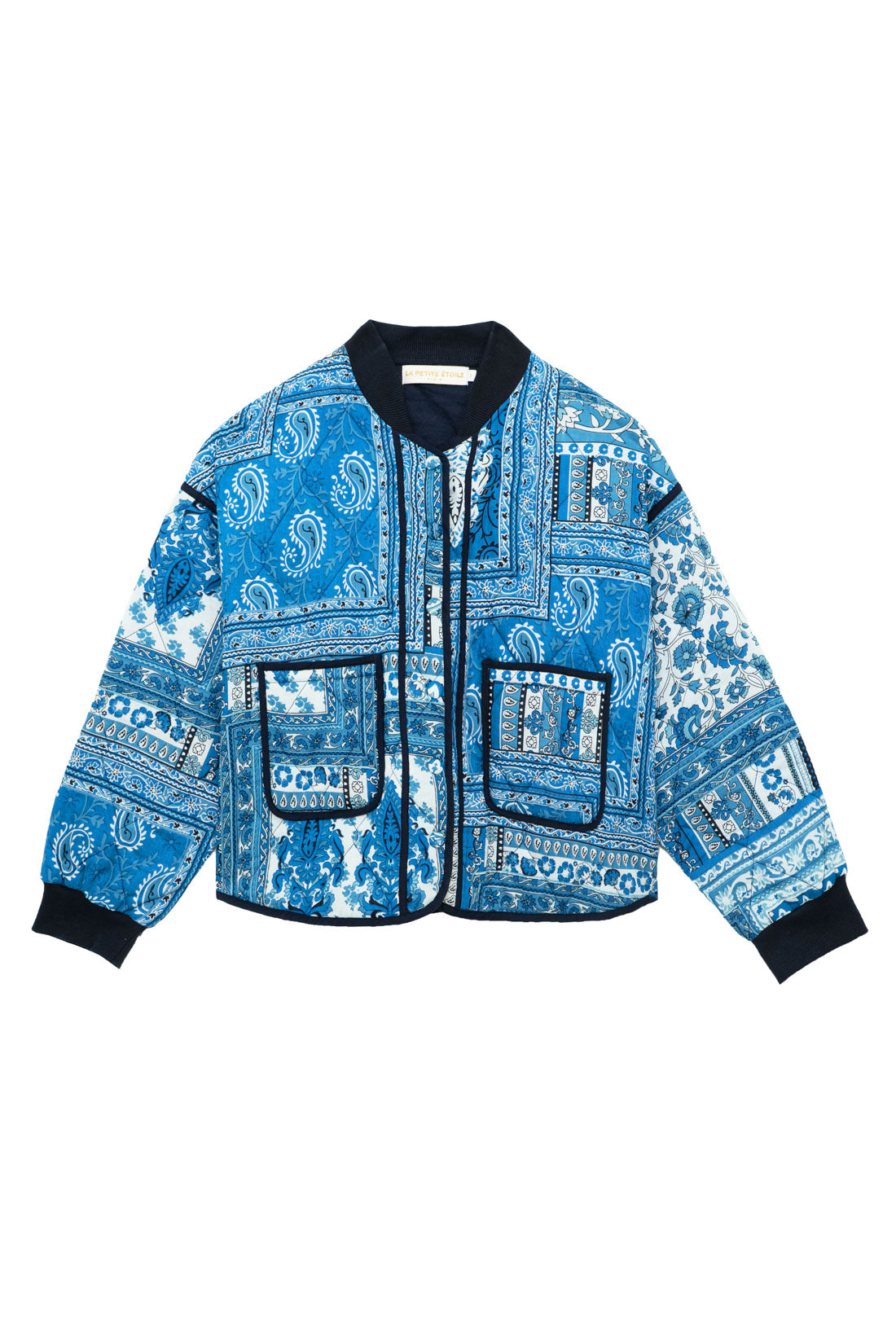Teddy matelassé patchwork bleu - Vayla