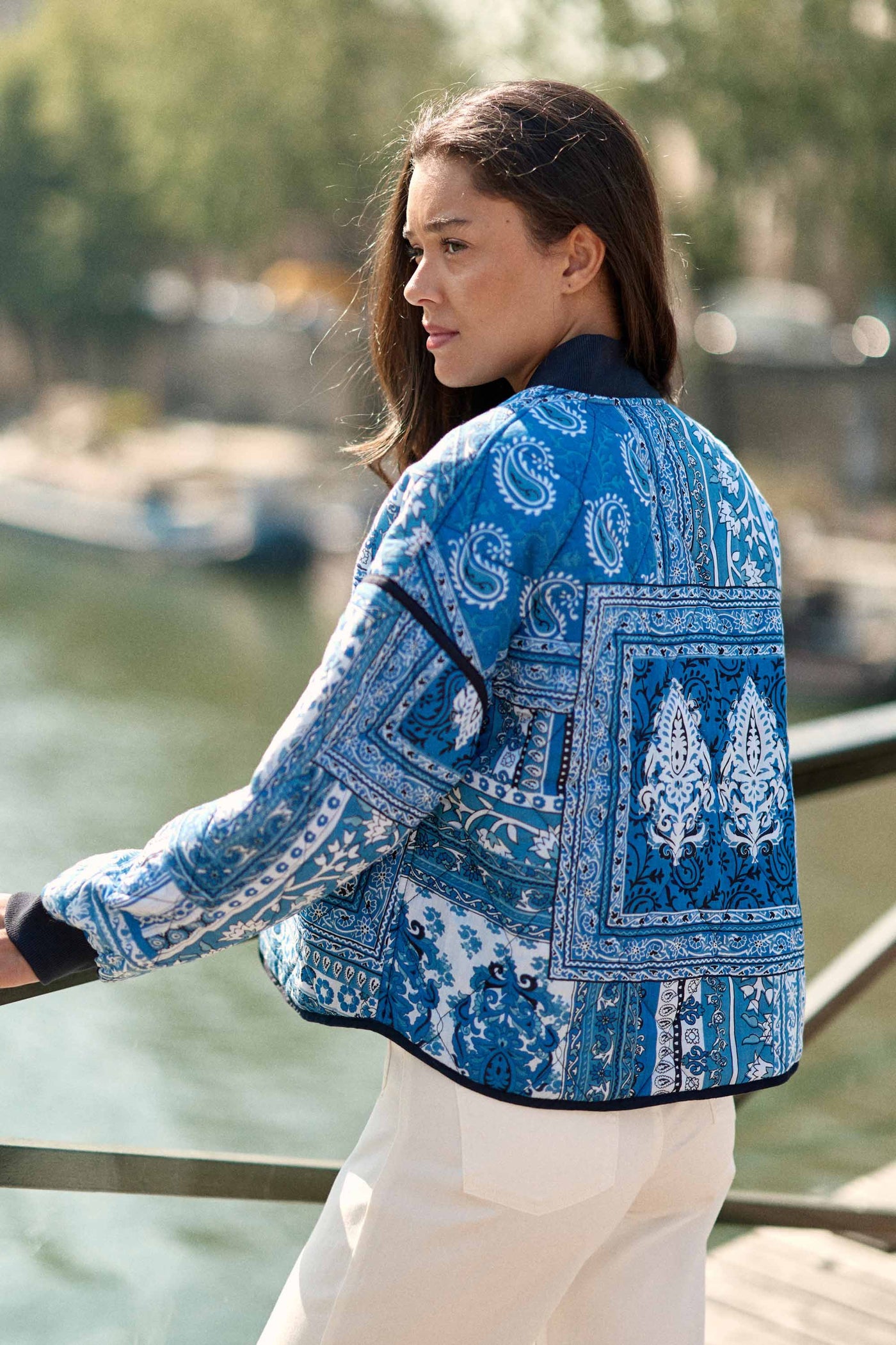Teddy matelassé patchwork bleu - Vayla