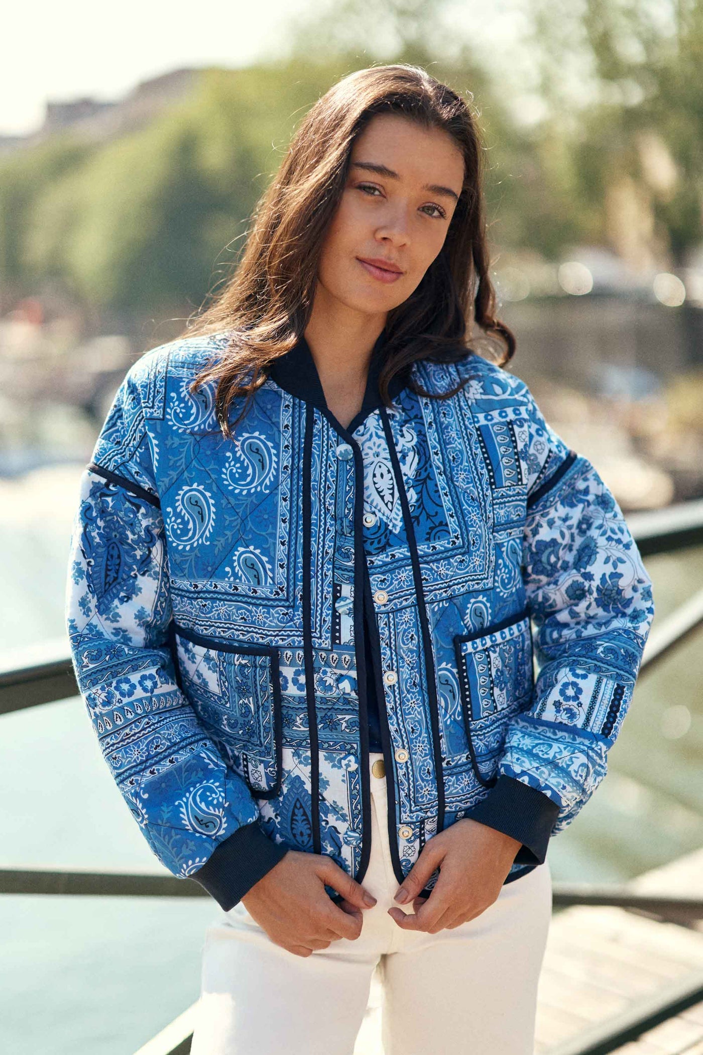 Teddy matelassé patchwork bleu - Vayla