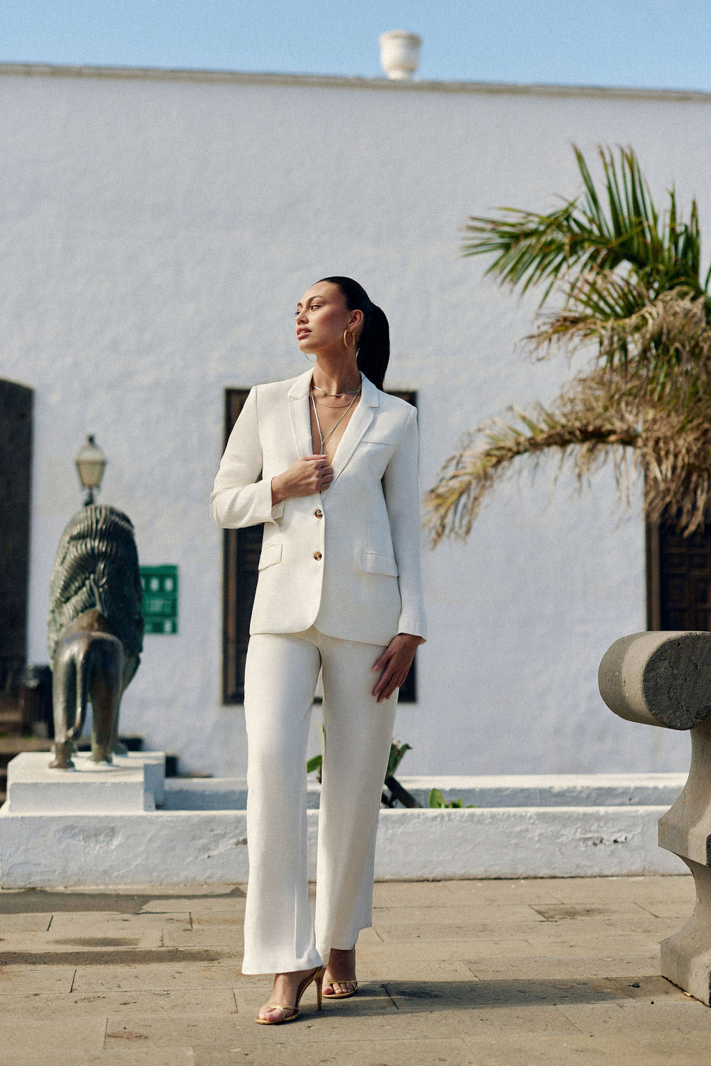 Ecru tailored jacket - Vidal
