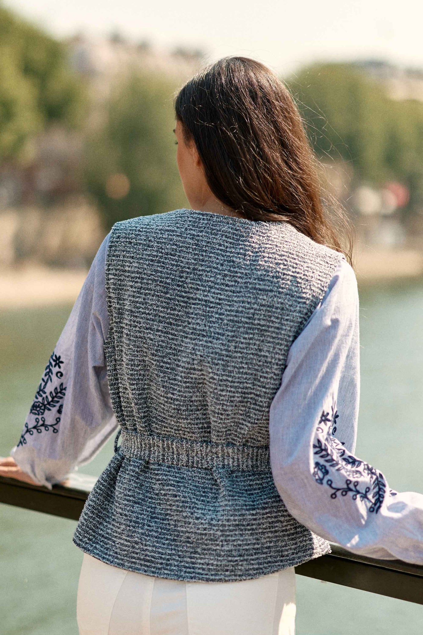 Veste sans manches tweed marine - Vikli