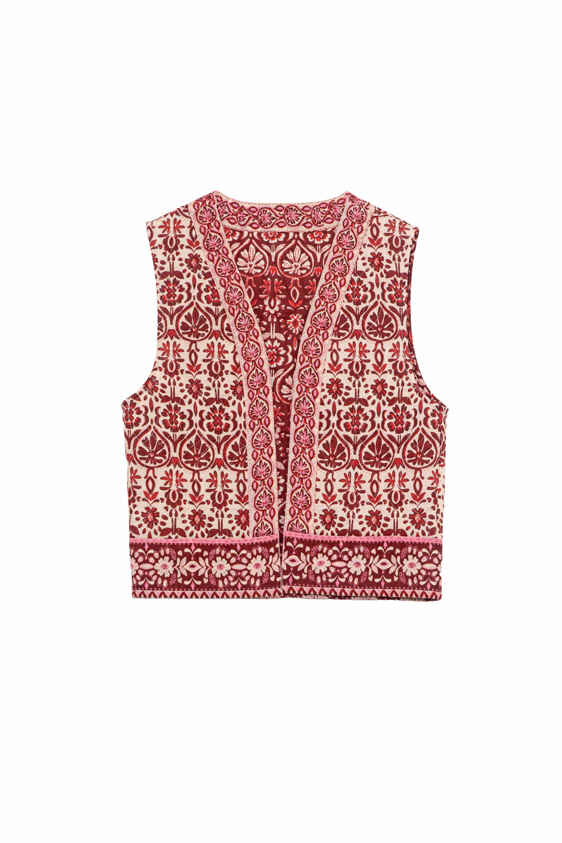 Veste sans manches fleur rouge - Vilma
