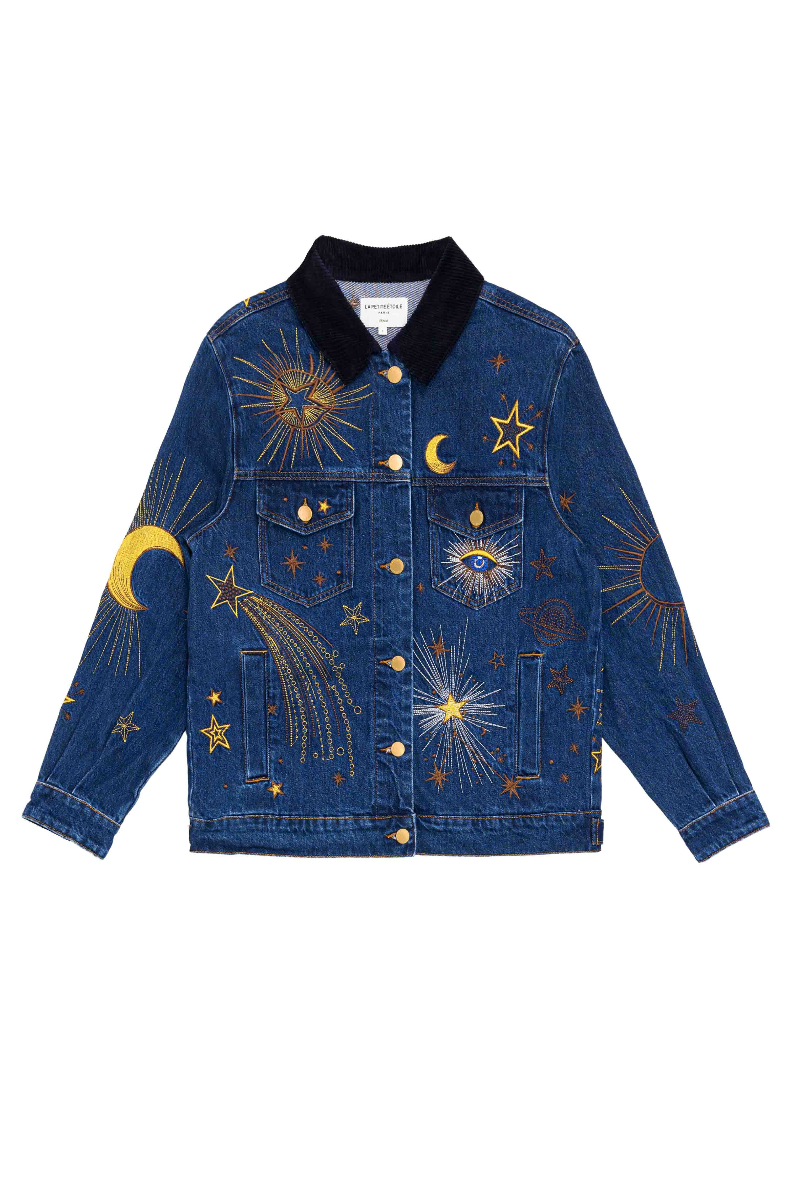 Vinae - Veste denim brodée