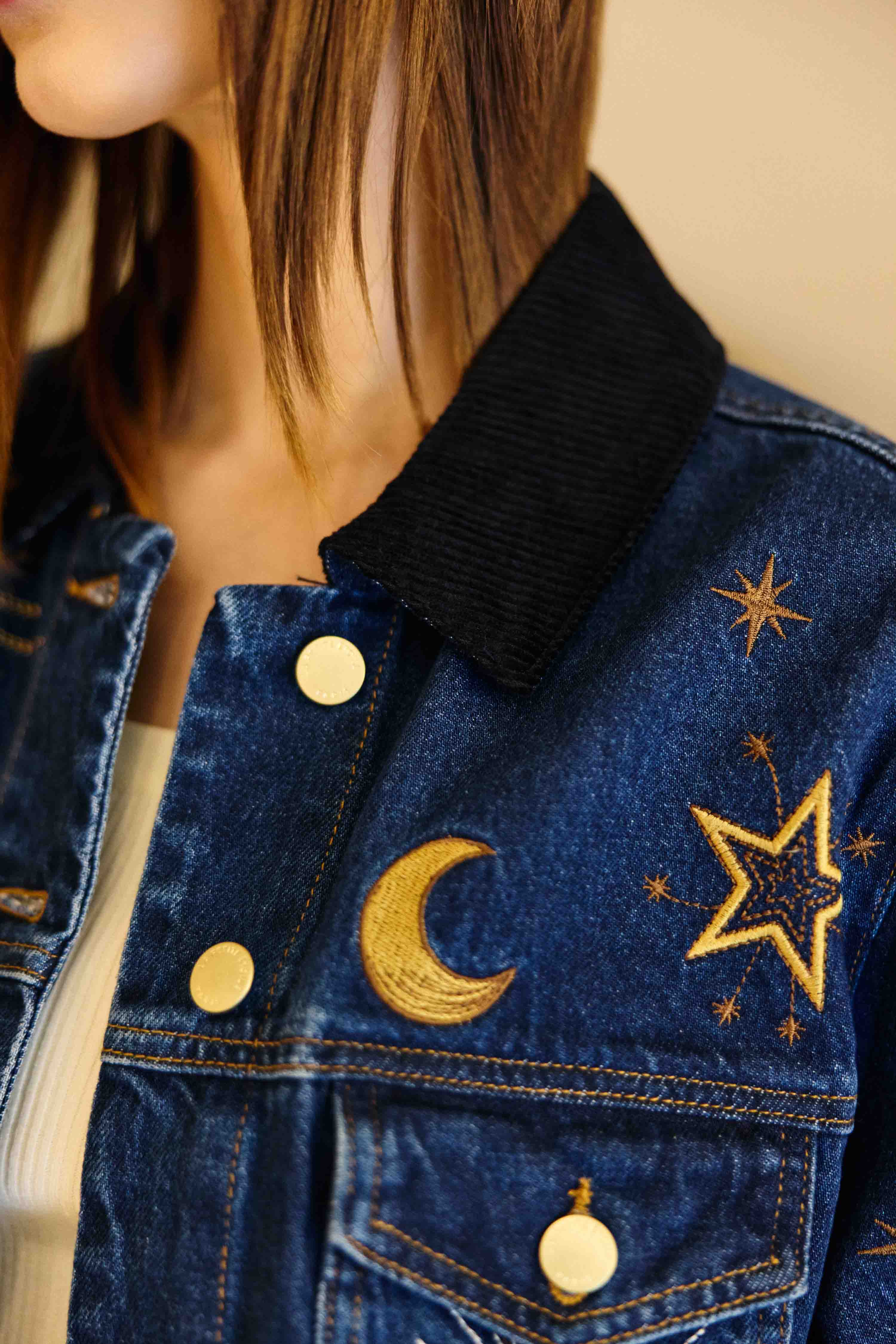 Veste denim brodée - Vinae