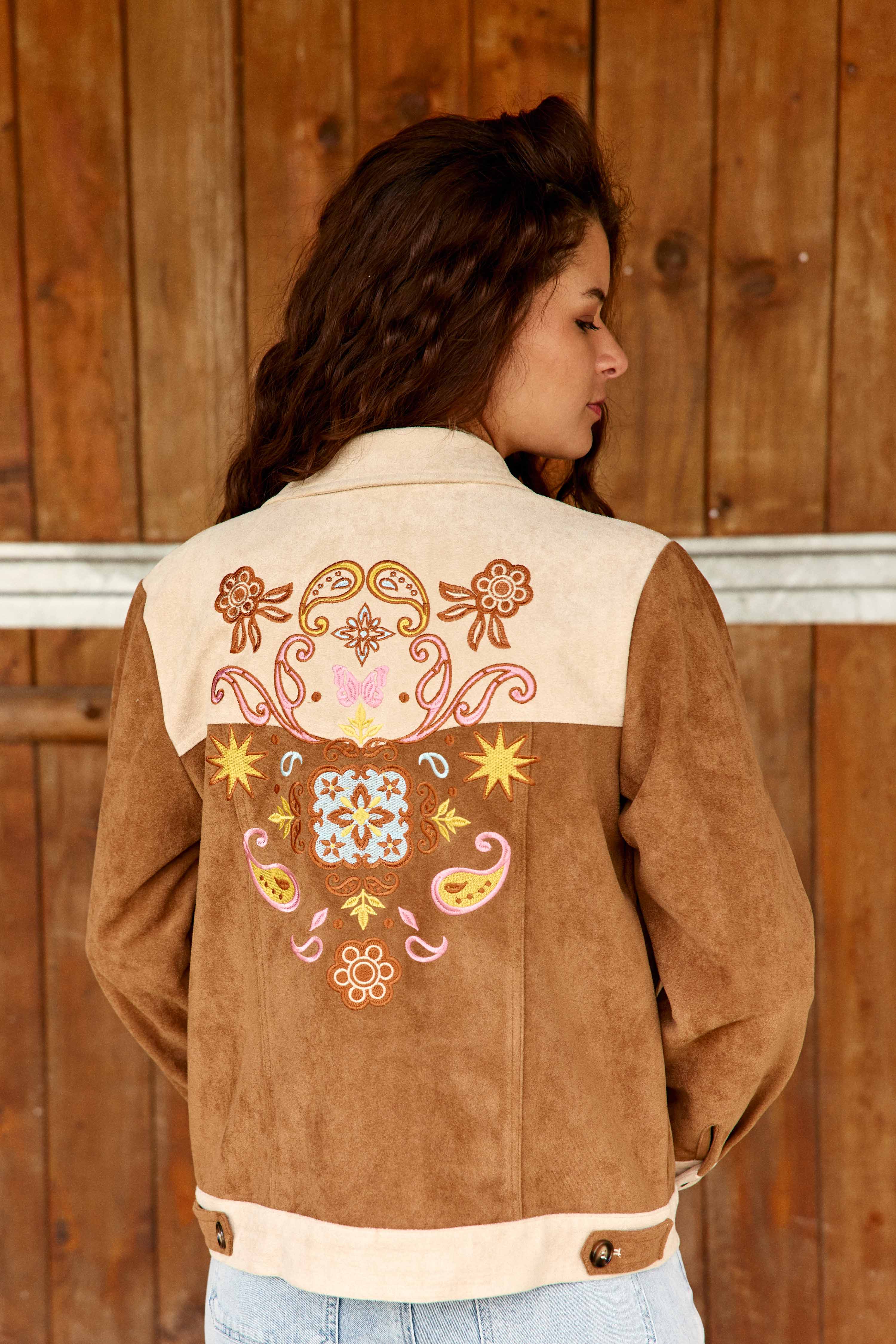 Vinao - Embroidered Suede Jacket