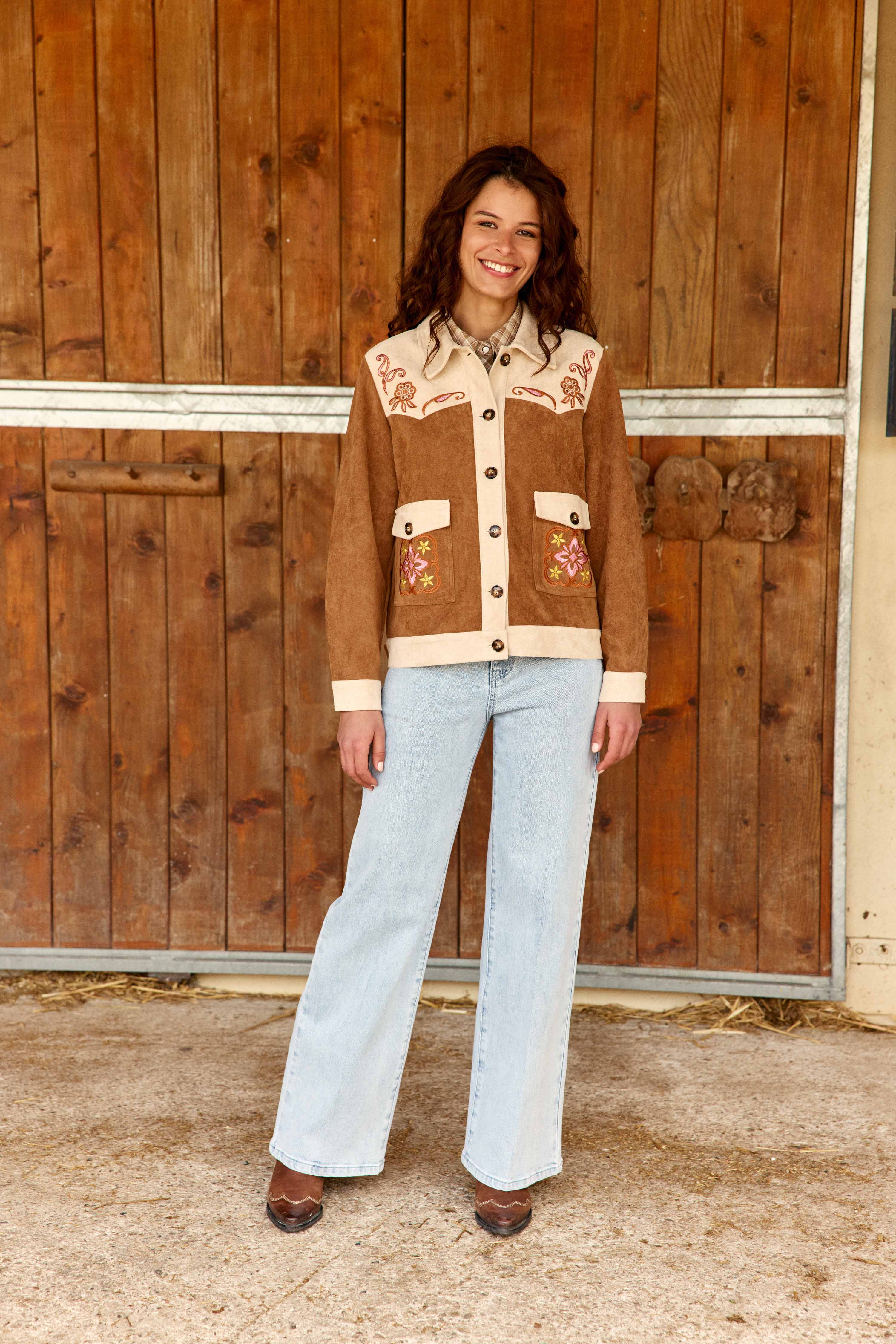 Vinao - Embroidered Suede Jacket