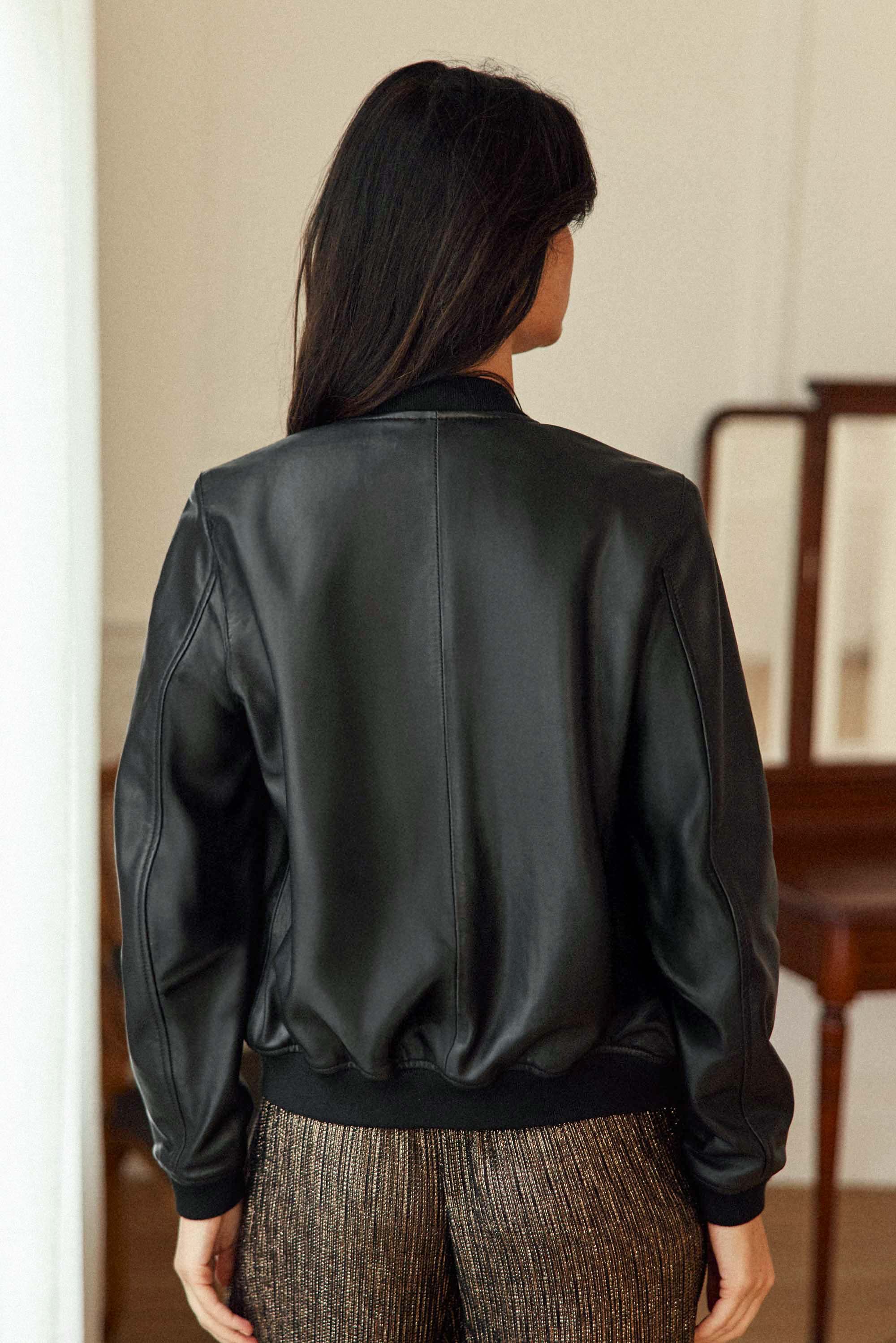 Veste en cuir noir - Volene