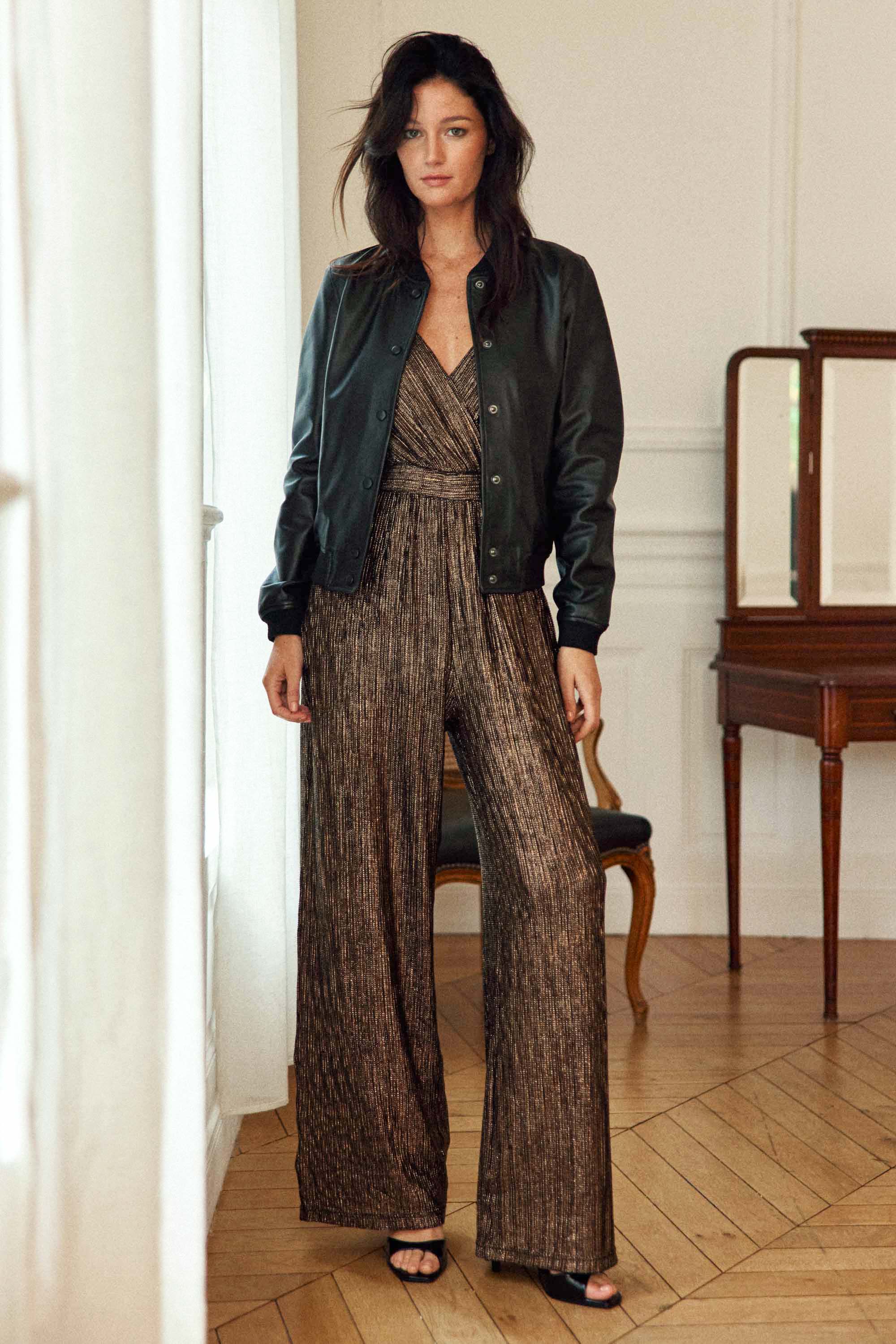 Veste en cuir noir - Volene