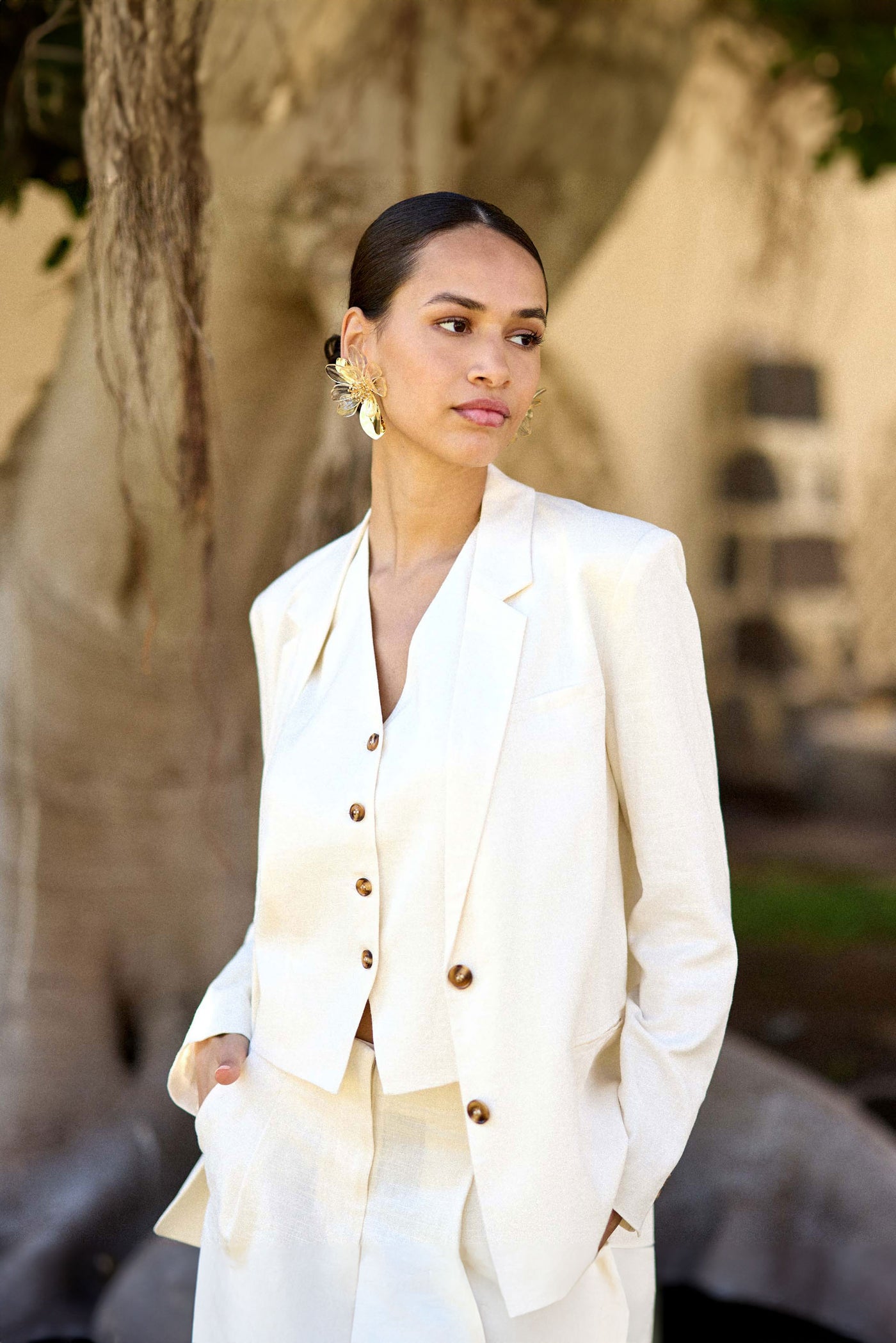 Veste de tailleur ivoire - Voliane