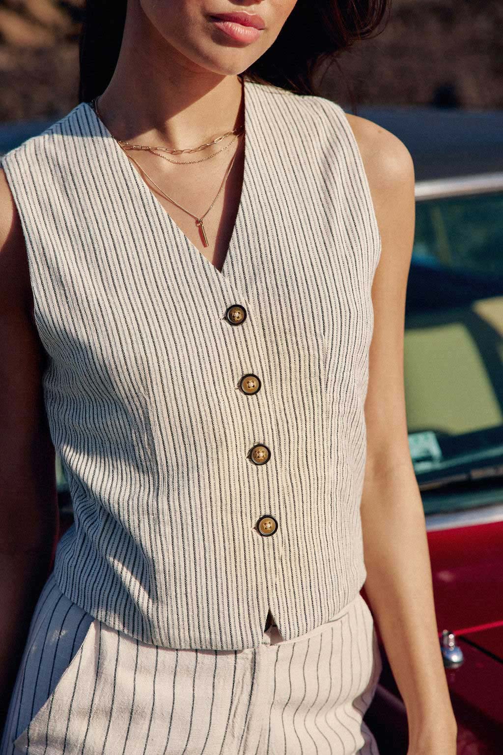Striped sleeveless jacket - Volie